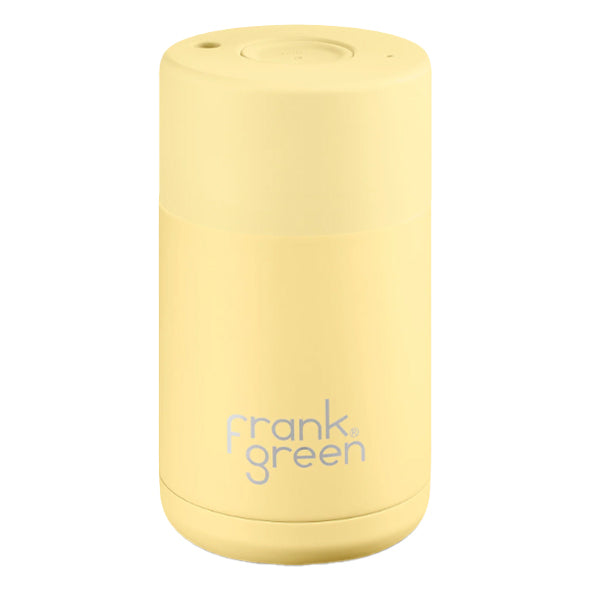 Frank Green Original Reusable Coffee Cup - 16oz Insulated Stainless Steel Travel Mug with Lid, Leak-Proof & Eco-Friendly (Perfect for Office, Commuting, Hiking & Outdoor Activities)