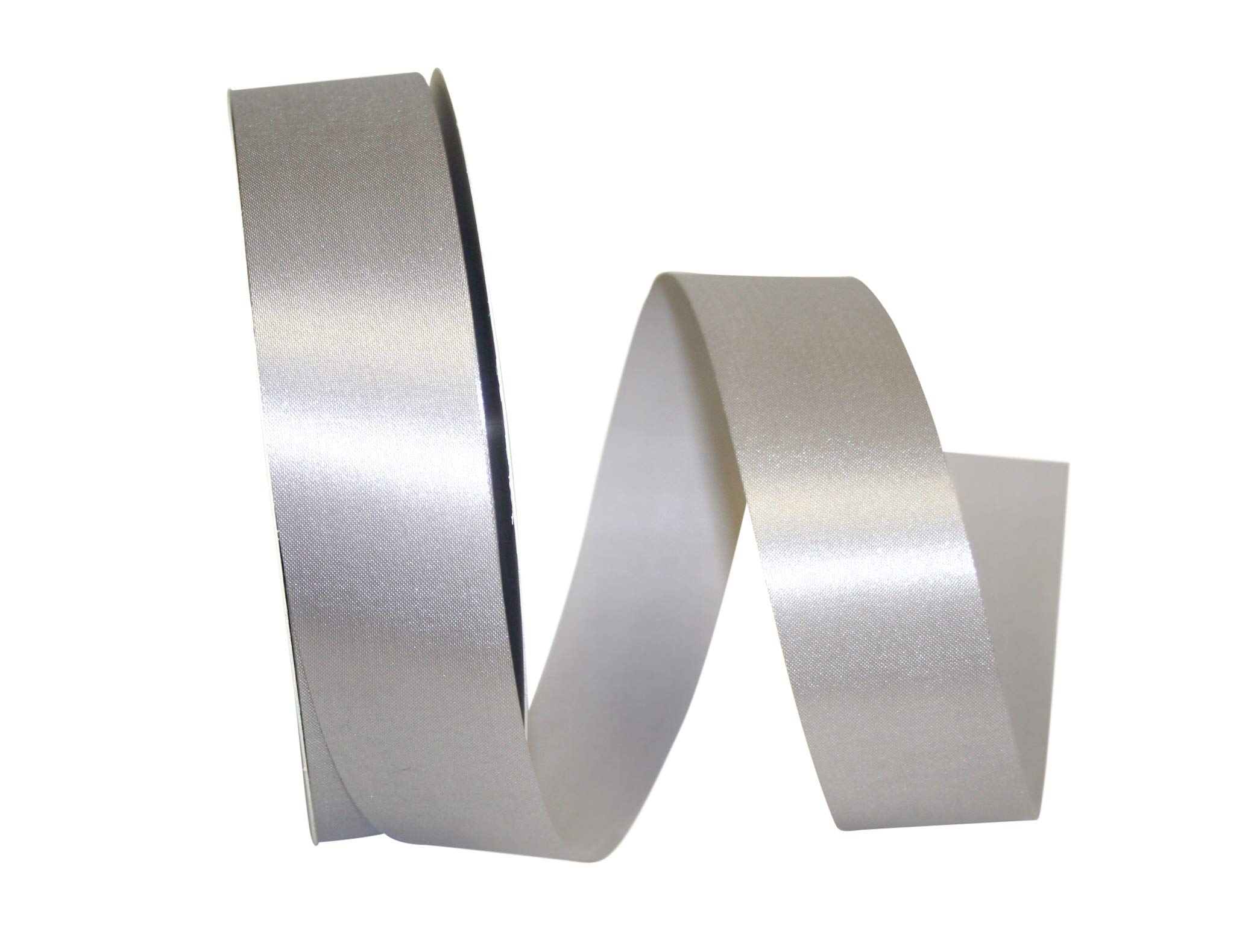 Reliant Premium Satin Ribbon 1-3/8 Inch x 100 Yards Silver - Perfect for Gift Wrapping, Wedding Decorations & Craft Projects