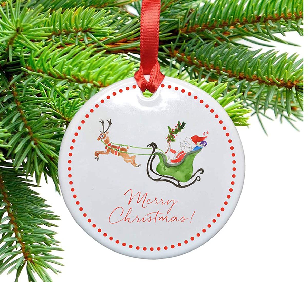 Personalized Christmas Ornament with Flowers - Custom Dog-Themed Holiday Decor for Home, Tree & Fireplace - Festive Hanging Decoration for Christmas Gifts & Party Decorations