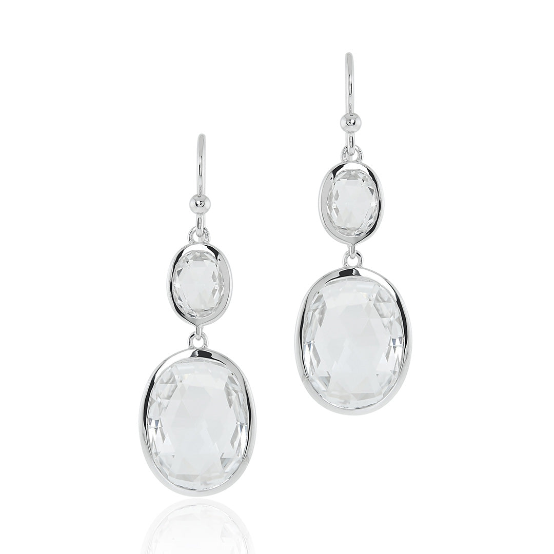 White Topaz Raindrop Earrings – Elegant Dangle Earrings for Women, Perfect for Weddings, Parties & Special Occasions