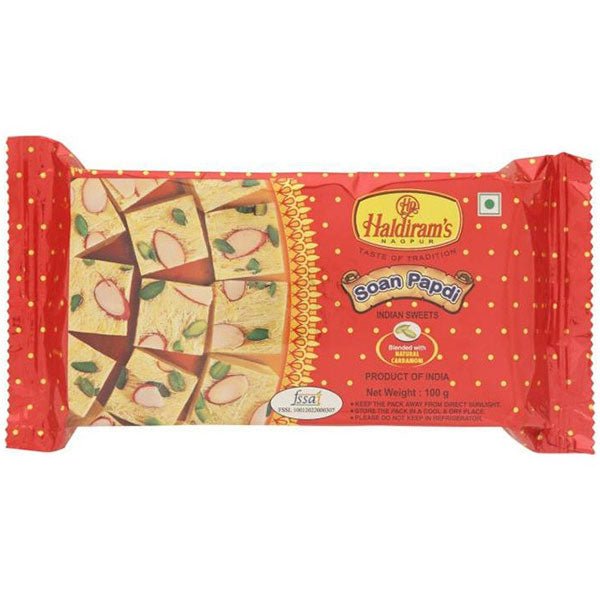 Haldiram's Soan Papdi - Authentic Indian Sweet Dessert 100g | Perfect for Diwali, Gifts & Festive Celebrations | Gluten-Free Traditional Treat