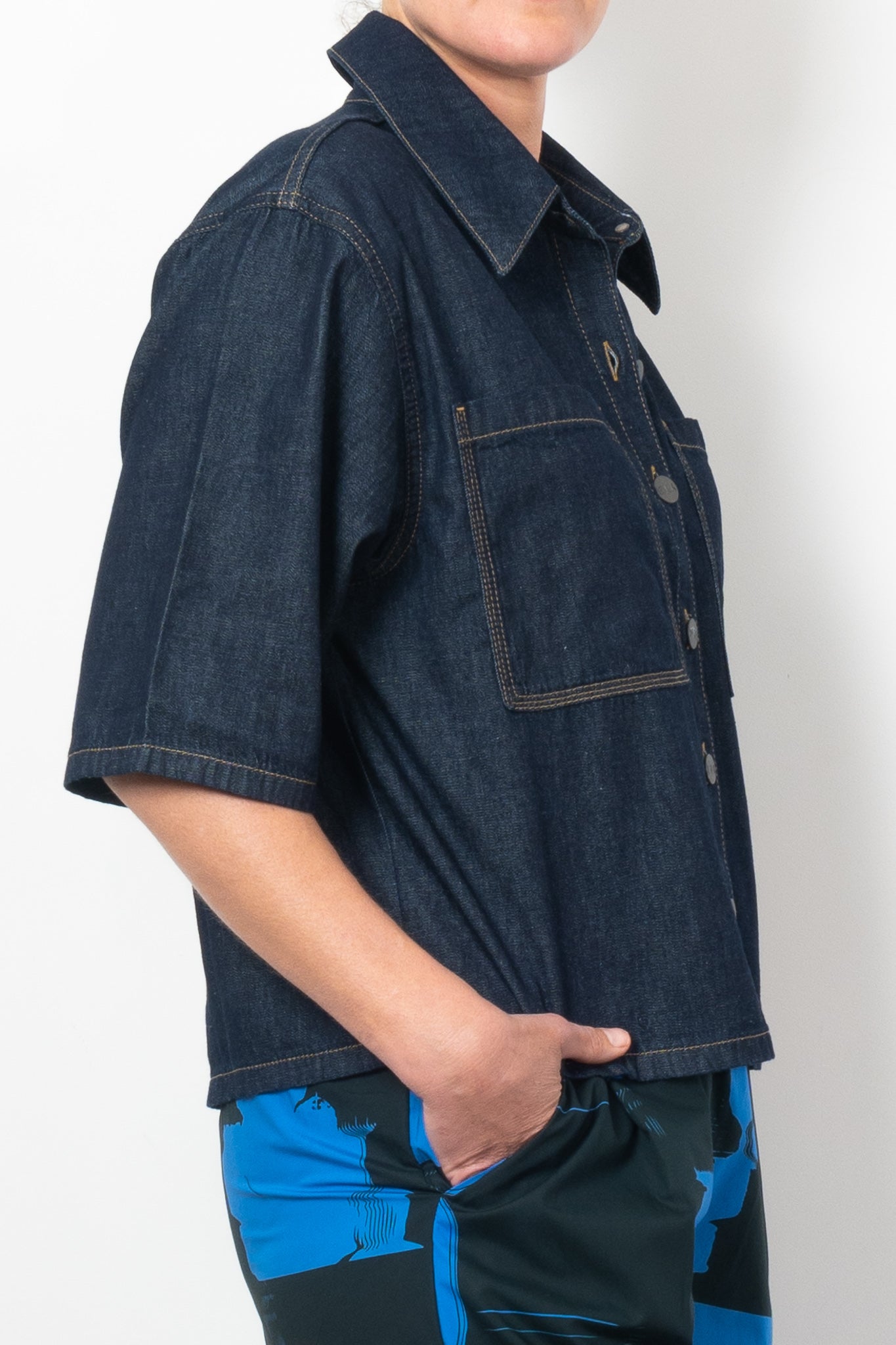 ELK Denim Pocket Shirt for Men - Vintage Washed Button Down Shirt with Chest Pocket | Casual Wear, Outdoor Activities & Street Style Fashion