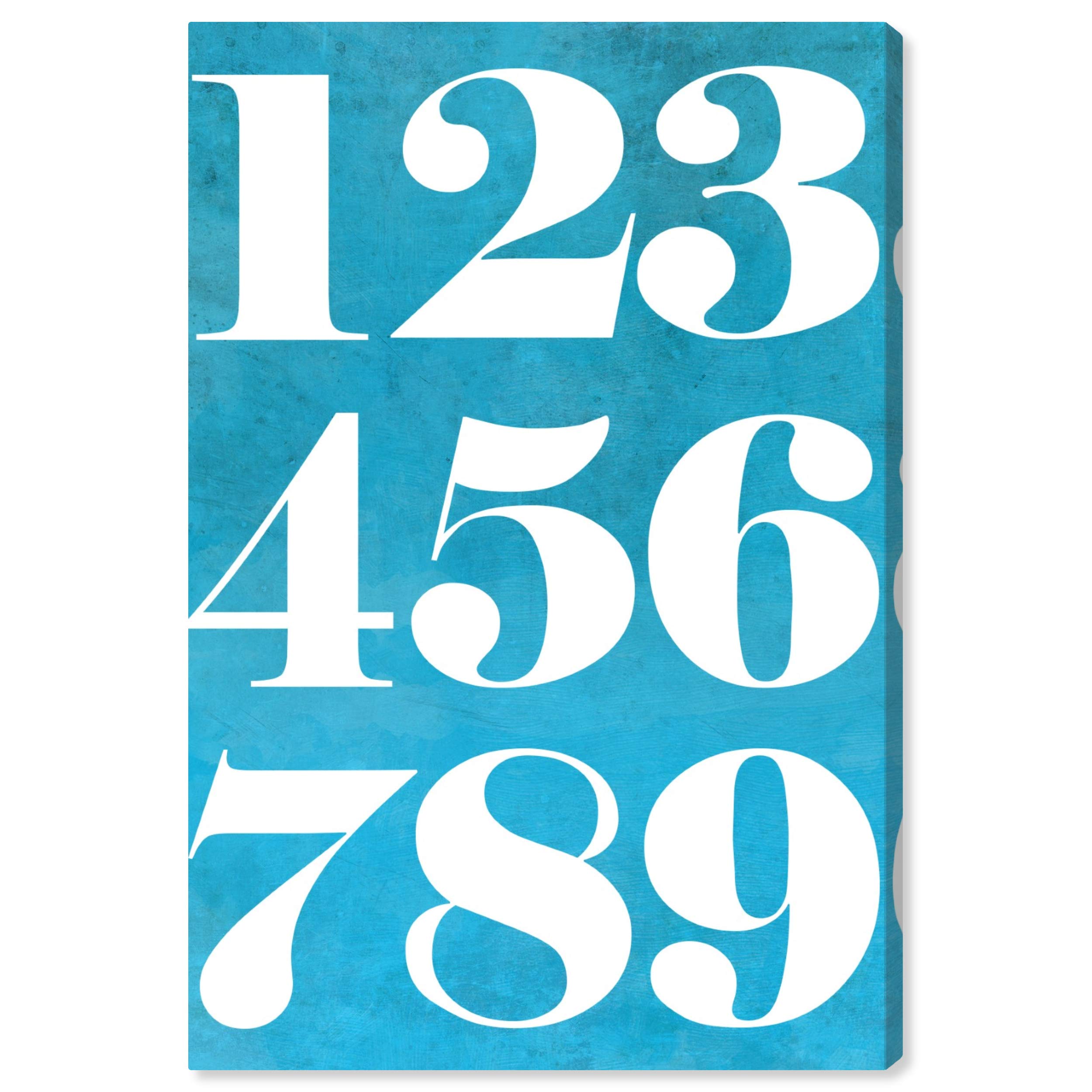 Oliver Gal Artist Co. 'Numbers' Typography Wall Art Canvas Print - 24x36 Inch Blue & White Quote Home Decor for Living Room, Bedroom & Office
