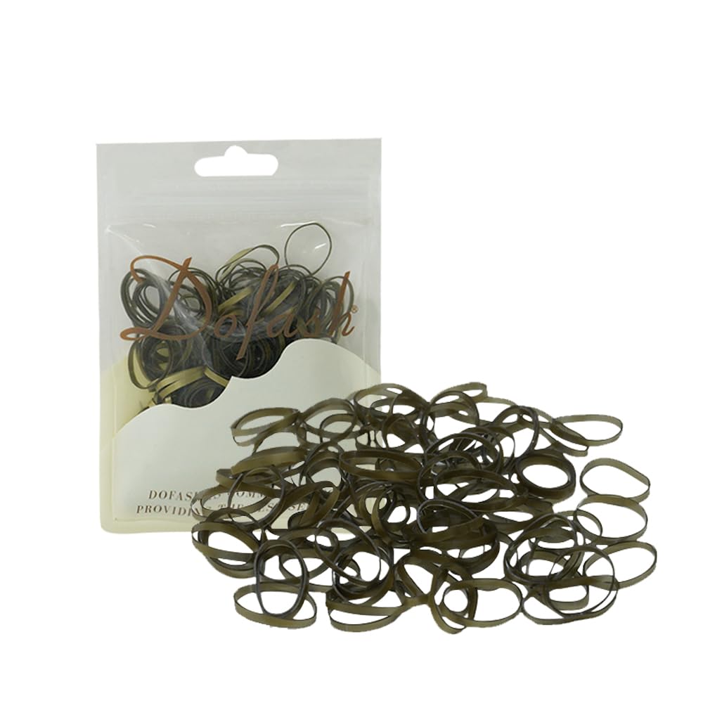 Dofash 2 * 50MM No Damage Small Elastic Hair Ties Rubber Bands for Women - 200pcs (Blonde) | Gentle Hair Accessories for Ponytails, Braids & Everyday Styling