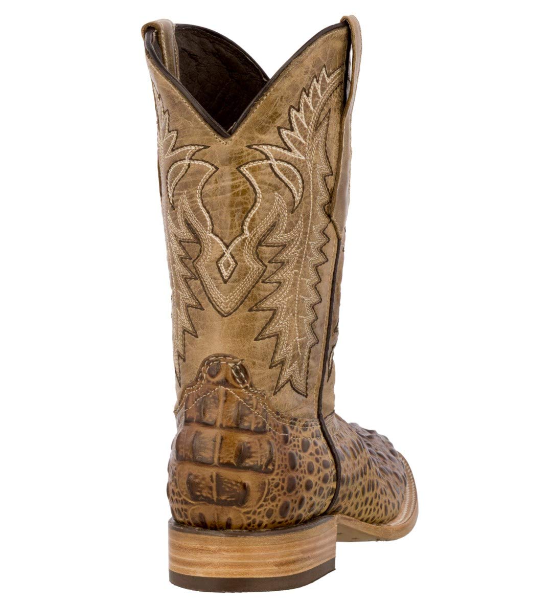 Texas Legacy Men's Western Cowboy Boots - Genuine Leather Square Toe Crocodile Print Sandals for Rodeo, Country Music Festivals & Outdoor Adventures