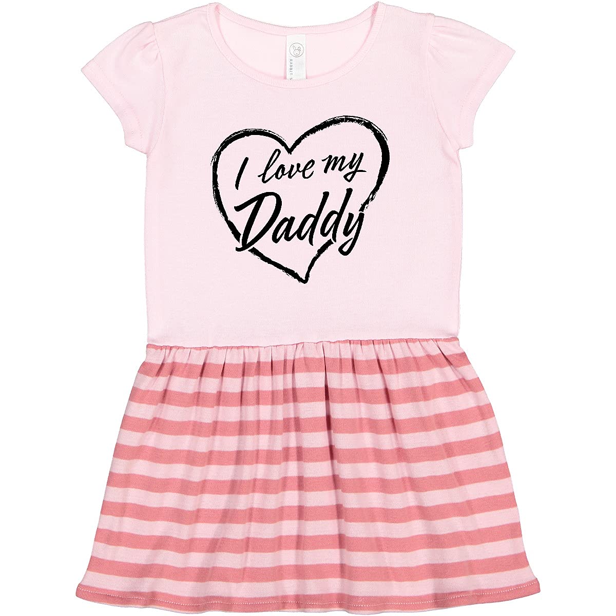Inktastic I Love My Daddy Black Chalk Heart Toddler Dress - Cute Outfit for Father's Day, Family Photos & Special Occasions