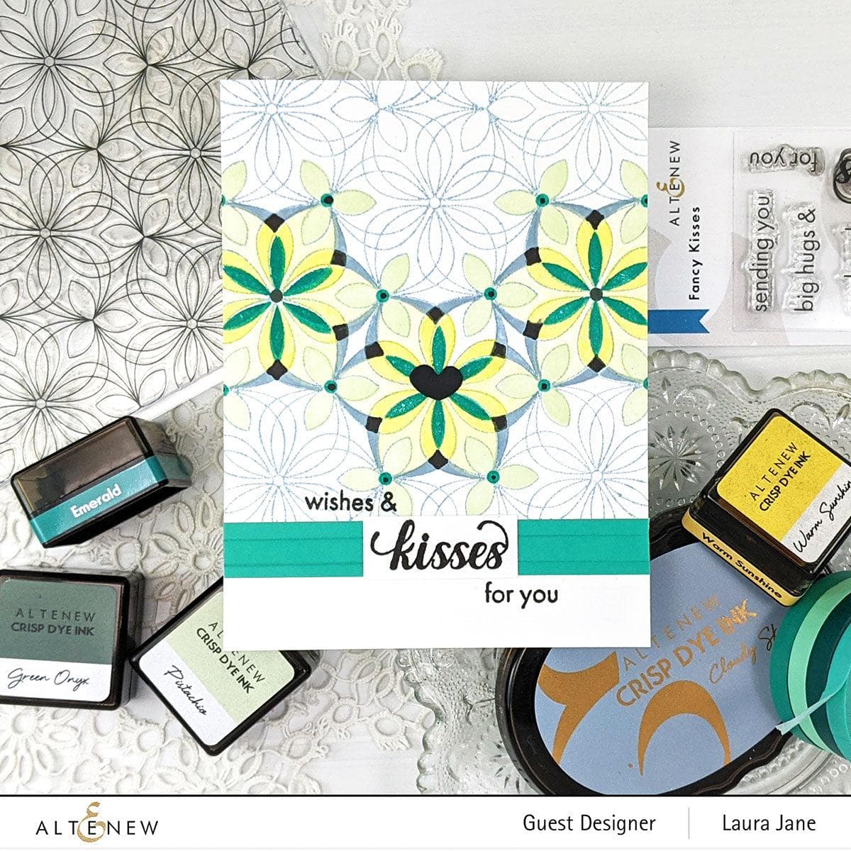 Botanical Geometric Stamp Set for Scrapbooking, Card Making & DIY Crafts - Perfect for Journals, Planners & Handmade Greeting Cards