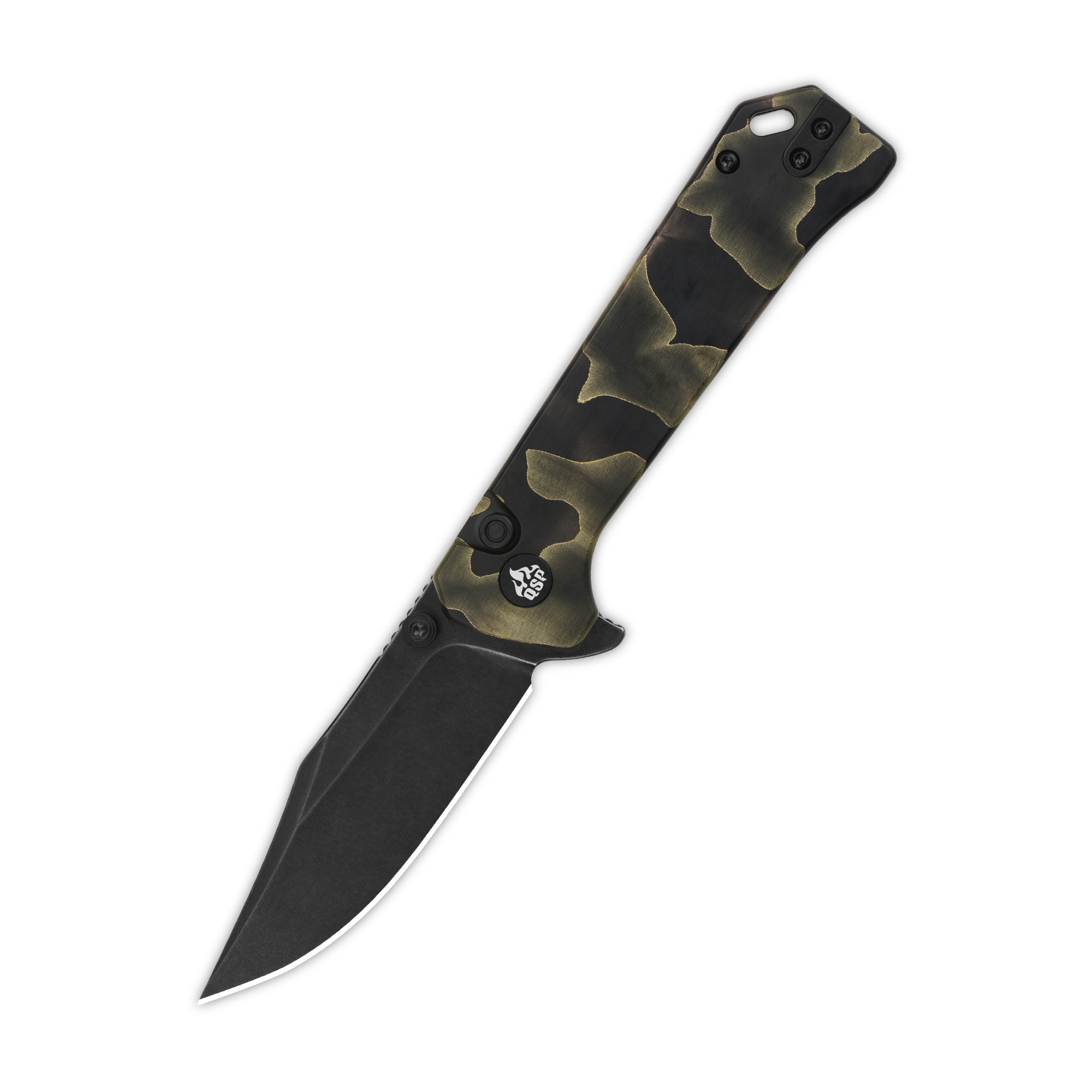 QSP Grebe Button Lock Pocket Knife - S35VN Steel Blade, Raffir Resin Noble Handle - EDC, Outdoor, Camping & Everyday Carry Knife