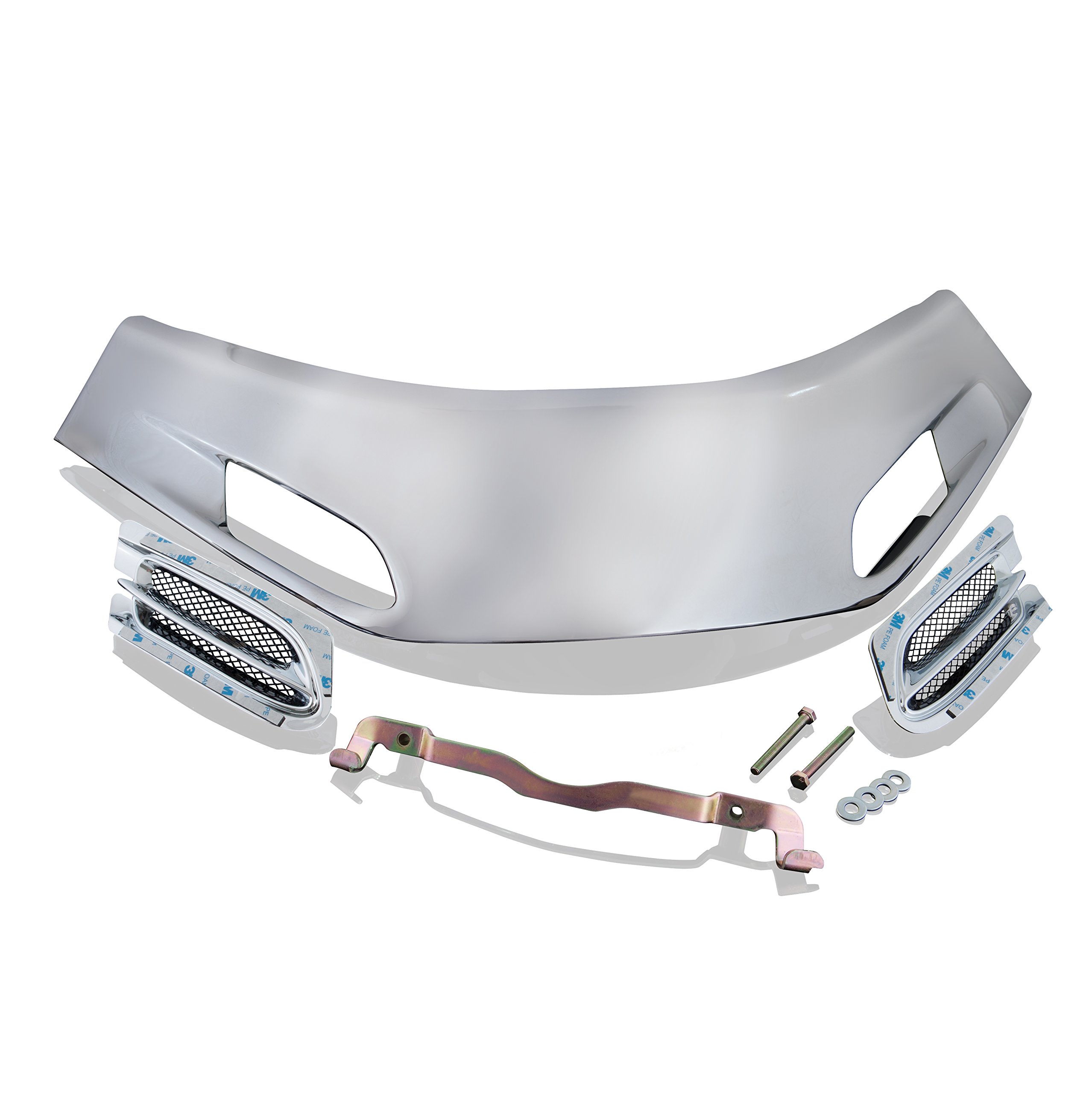 Show Chrome Accessories 2-451 Motorcycle Windshield Accent Trim - Premium Chrome Windshield Decoration for Harley, Honda, Yamaha & More - Perfect for Bike Customization & Road Trips