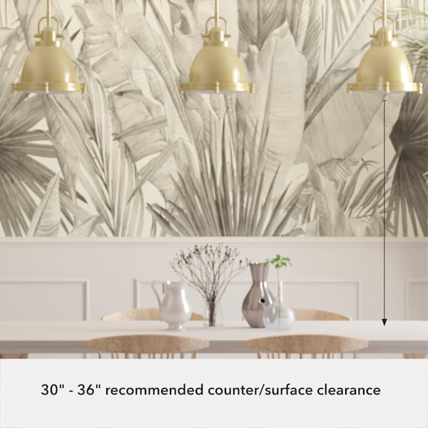 Hunter Bridgemoor 1-Light Modern Brass Pendant Light - Perfect for Kitchen Island, Dining Room, or Entryway Lighting