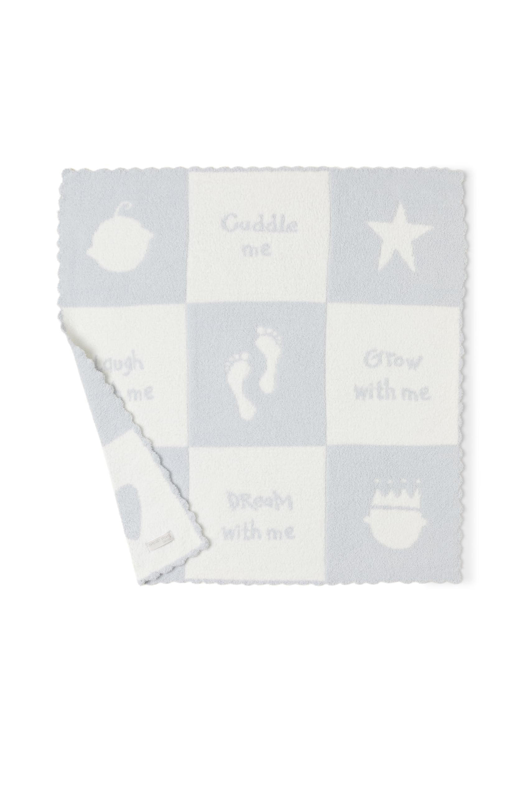 Barefoot Dreams CozyChic Cuddle Receiving Blanket - Soft Baby Swaddle Blanket, 30x30 Inch, Blue Pearl | Perfect for Newborns, Baby Showers & Cozy Nursery Moments