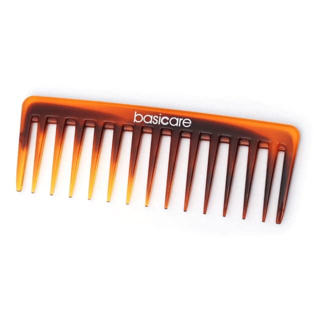 Basicare Wide Tooth Hair Detangling Comb for Thick Curly Wavy Hair - Gentle Wet & Dry Hair Detangler for Men & Women - Perfect for Salon Styling, Shampooing & Everyday Hair Care