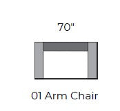 Lago Vista 70 Arm Chair - Modern Accent Chair for Living Room, Bedroom & Office - Comfortable Upholstered Lounge Chair with Sturdy Wooden Legs - Perfect for Reading, Relaxing & Home Decor