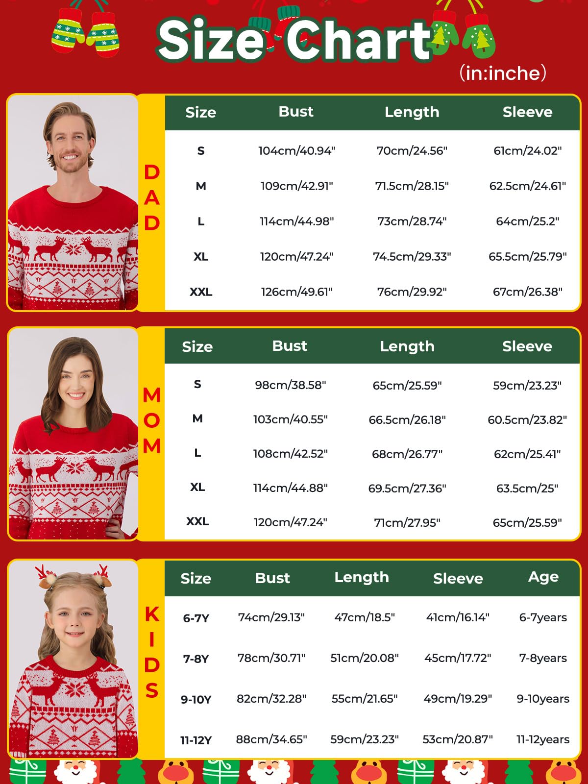 Family Matching Christmas Sweaters - Ugly Holiday Sweatshirts for Women, Men, Couples & Kids | Festive Xmas Outfits for Family Photos, Office Parties & Holiday Gatherings