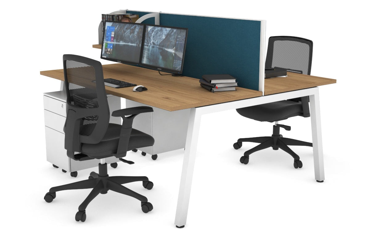 Quadro 2 Person Office Workstation Desk [1400L x 700W] - Perfect for Shared Workspaces & Collaborative Office Environments