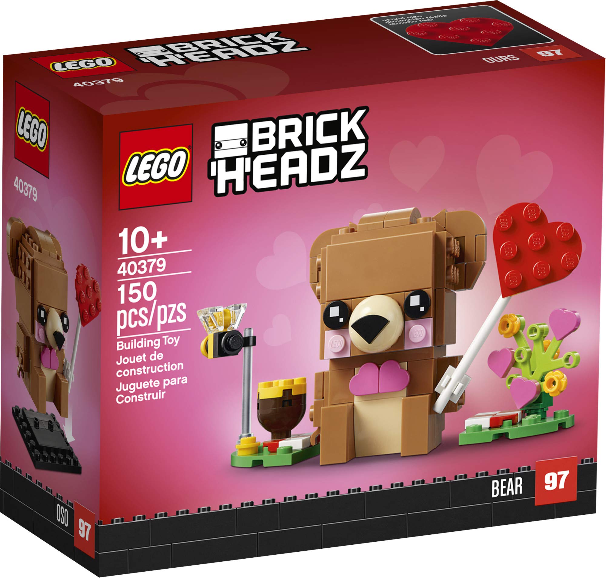 **LEGO BrickHeadz Valentine's Bear 40379 Building Kit (150 Pieces) – New 2021 – Perfect Gift for Valentine's Day, Birthdays & Collectors**