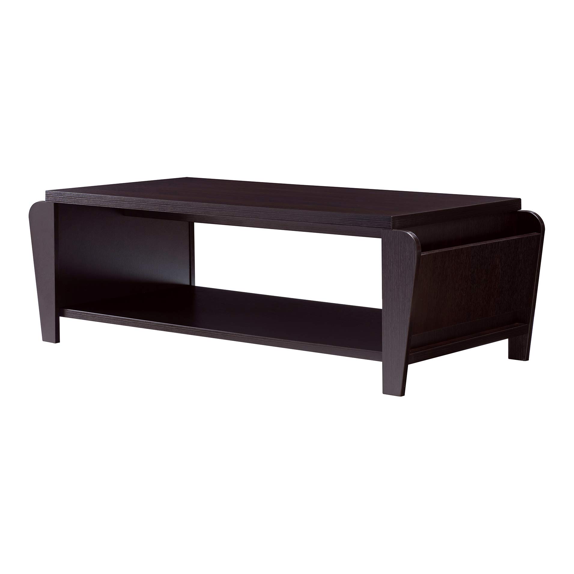 Modern Rectangular Coffee Table with Open Shelf - Cappuccino Finish for Living Room, Lounge & Office - Stylish & Functional Home Decor
