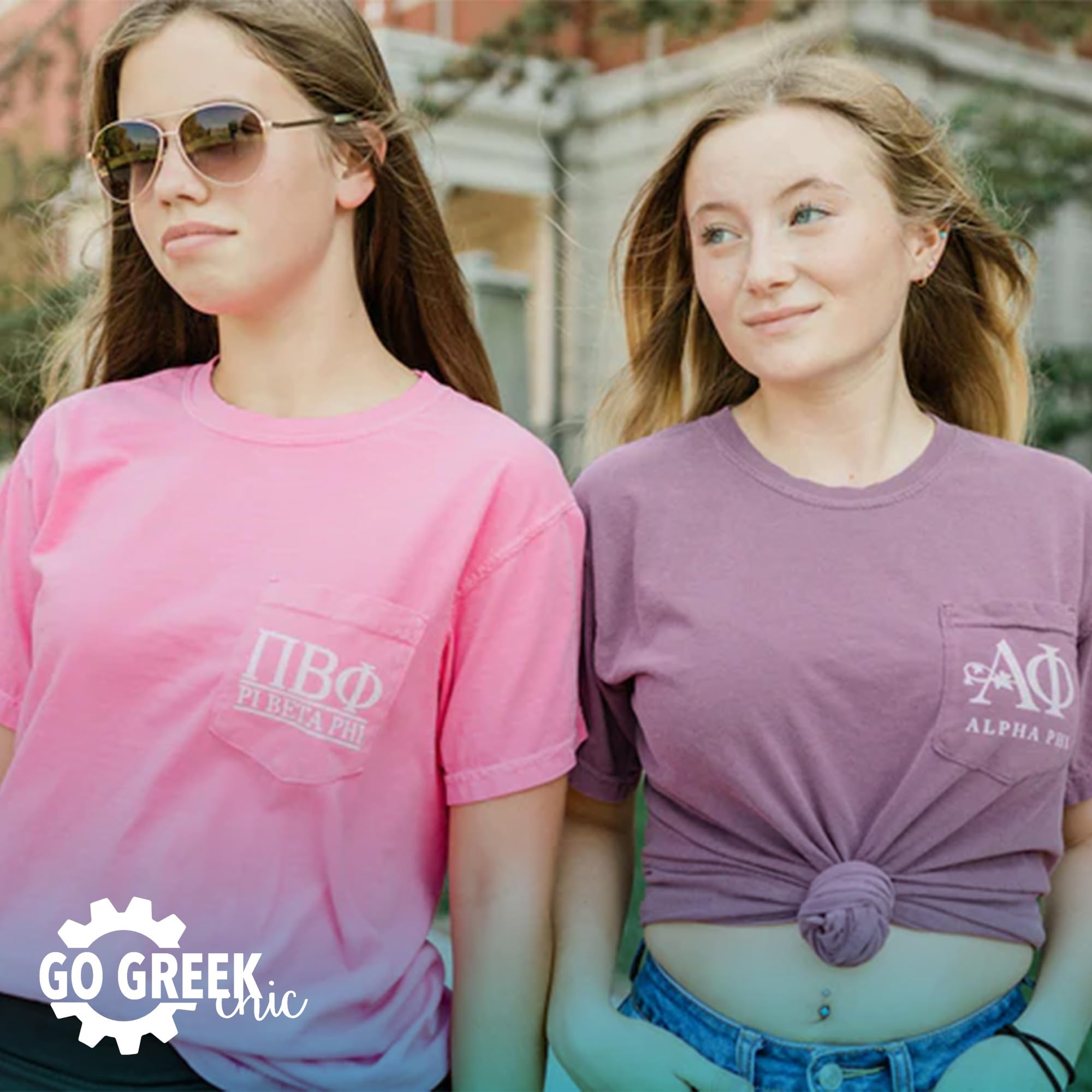 Delta Zeta Sorority Comfort Colors Pocket T-Shirt with Greek Letters - Soft & Stylish for Sisterhood Events, Campus Wear & Casual Outfits