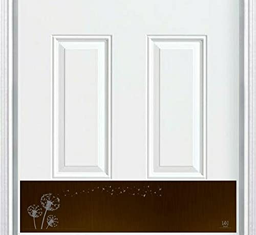 Engraved Dandelion Door Kick Plate - Oil Rubbed Bronze, 6