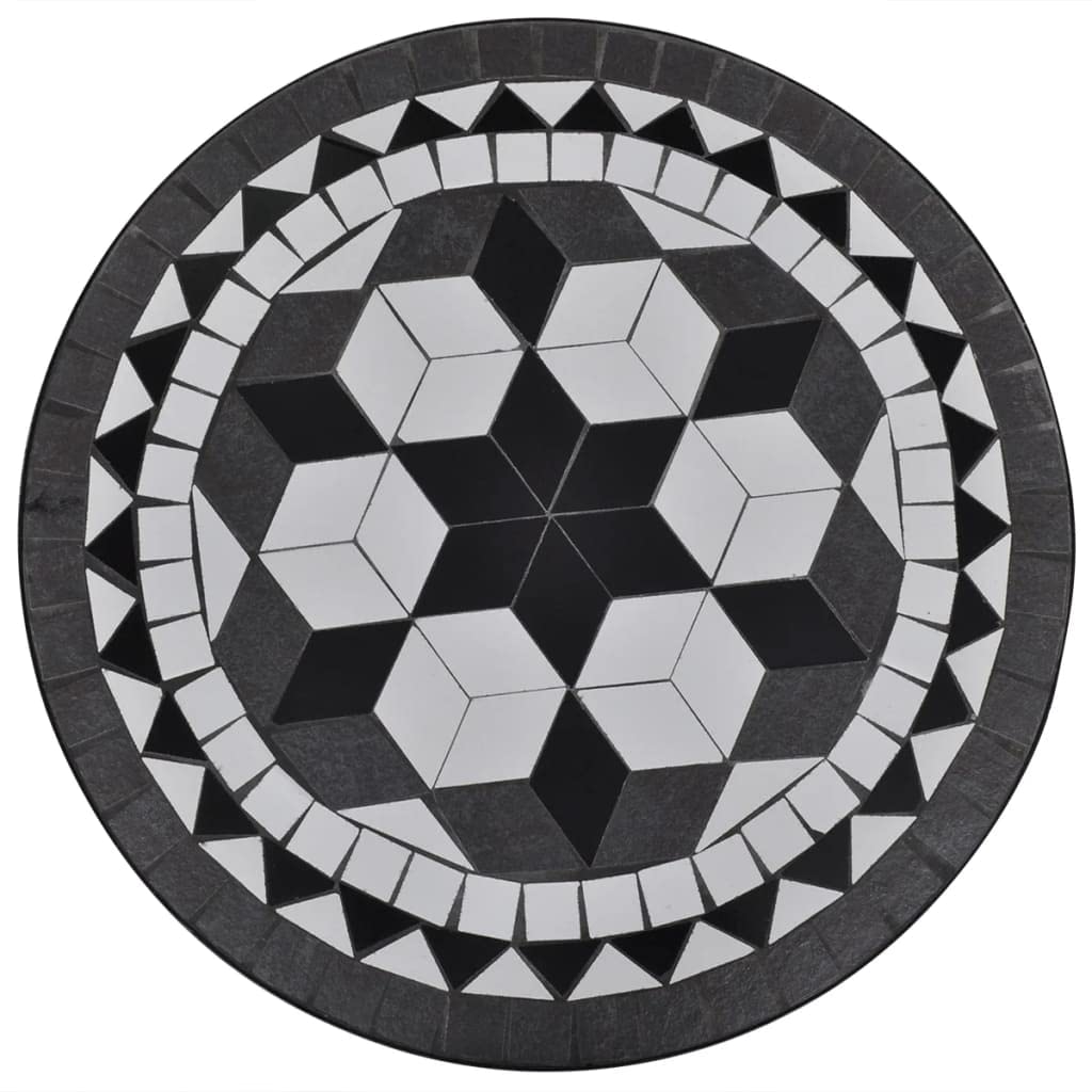 Black and White Bistro Table - 23.6