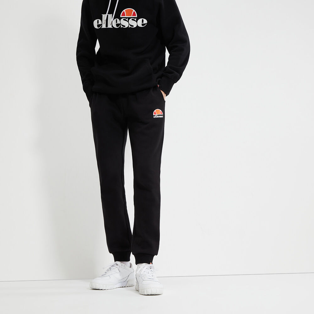 Ellesse Men's Ovest Black Casual Pants - Comfortable Slim Fit Joggers for Gym, Workout & Everyday Wear
