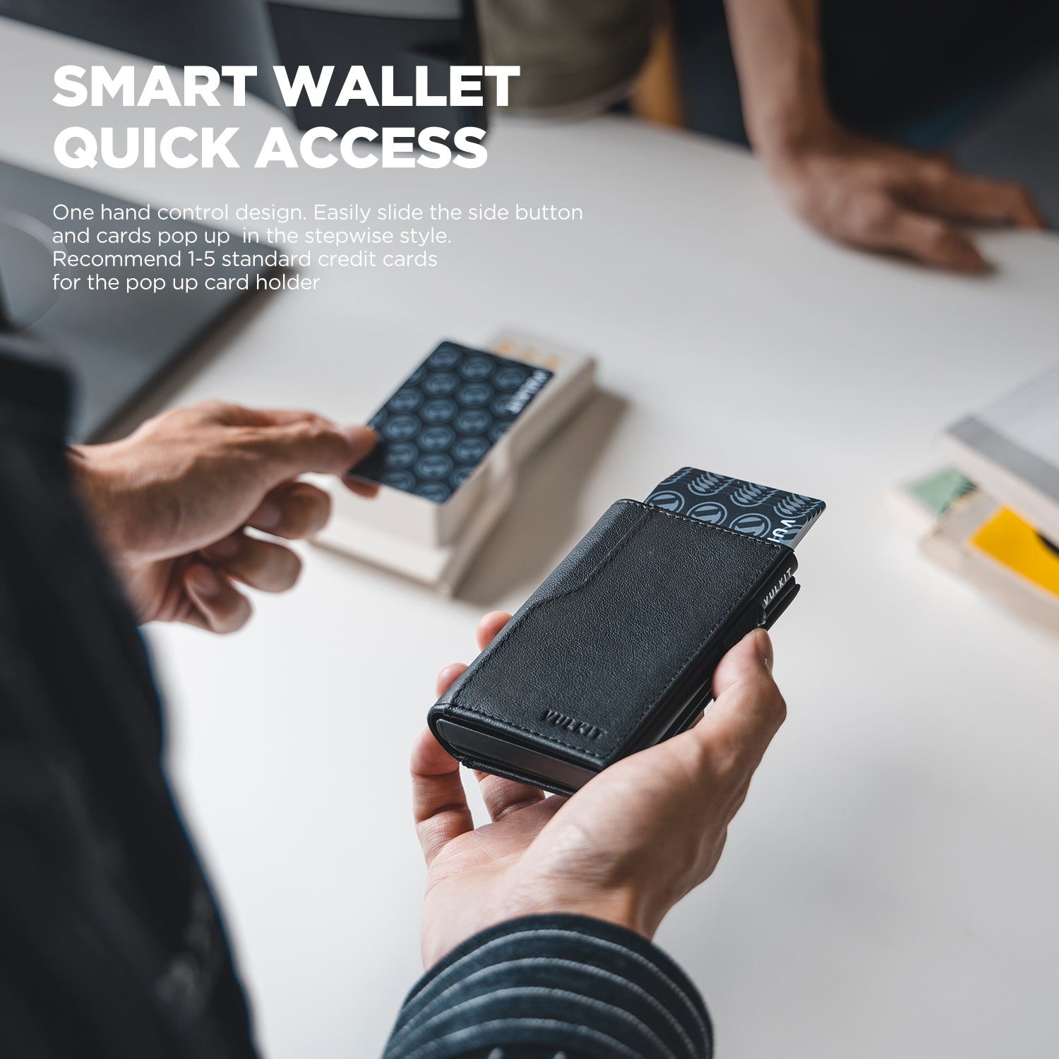 Genuine Leather Slim Pop-up Wallet for Men - Double ID Windows, Holds 12 Cards | RFID Blocking, Minimalist Design | Perfect for Travel, Business & Everyday Carry