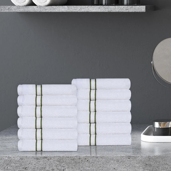 Premium 12-Piece Turkish Cotton Face Towel Set - Ultra Soft, Highly Absorbent & Quick-Drying - Perfect for Spa, Gym, Travel & Daily Skincare Routine