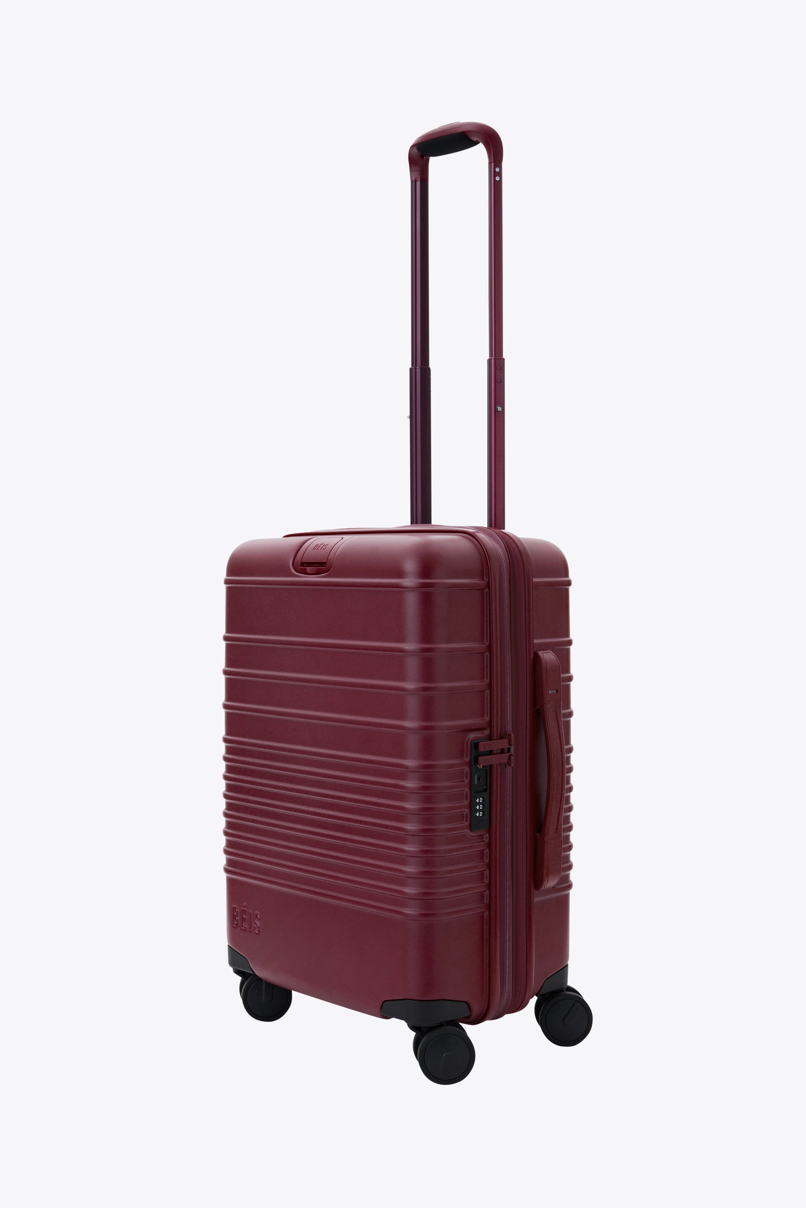 Premium Burgundy Carry On Roller Luggage - Lightweight & Durable Suitcase for Air Travel, Business Trips & Weekend Getaways