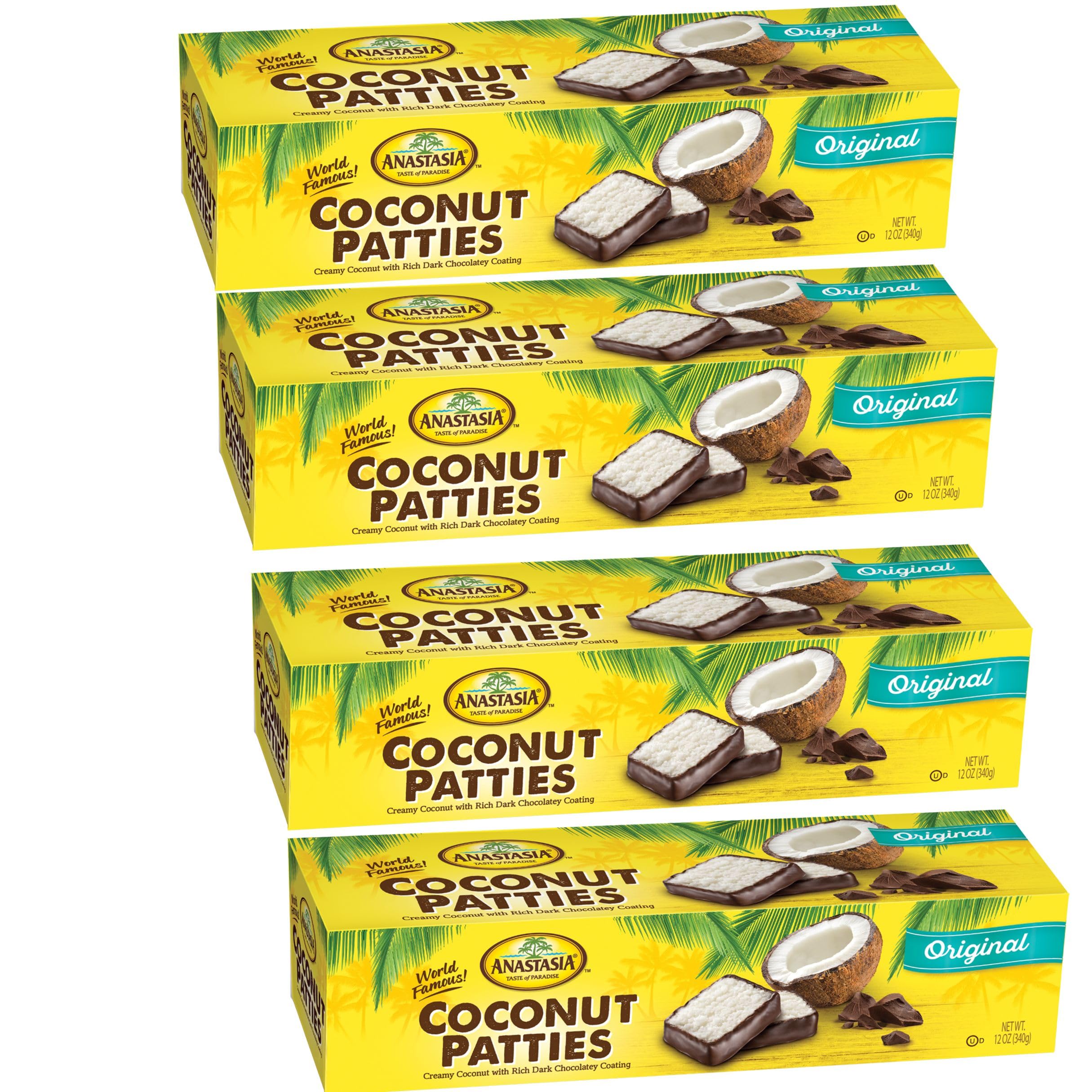 Anastasia Confections Original Coconut Patties with Chocolate - 12 Pack | Florida Coconut Candy | Perfect for Gifts, Parties & Snacking