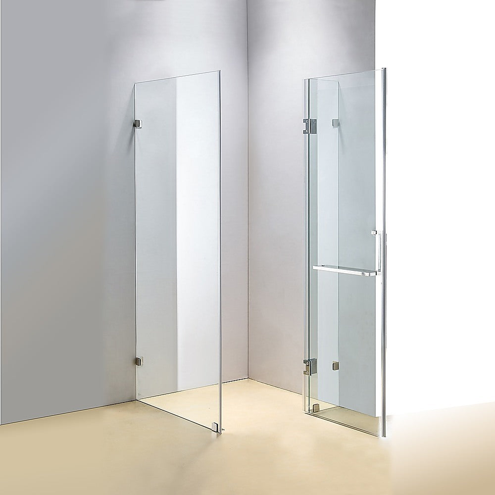 Della Francesca Frameless 10mm Glass Shower Screen - 1000 x 700mm - Clear Tempered Bathroom Enclosure for Modern Walk-In Showers & Wet Rooms