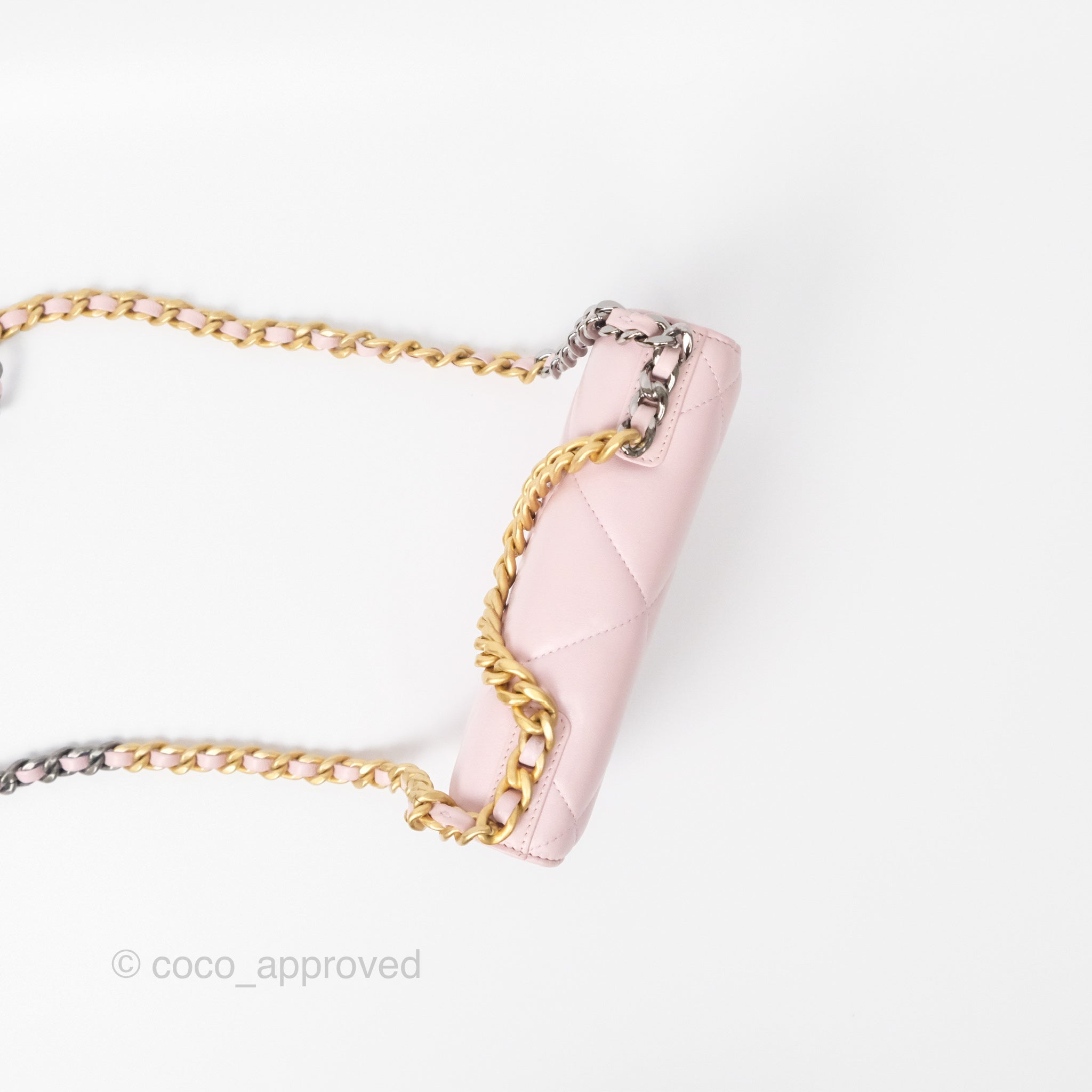 Chanel 19 Wallet on Chain WOC Light Pink Lambskin Mixed Hardware Bag - Luxury Crossbody Purse for Women | Perfect for Date Night, Shopping & Evening Events