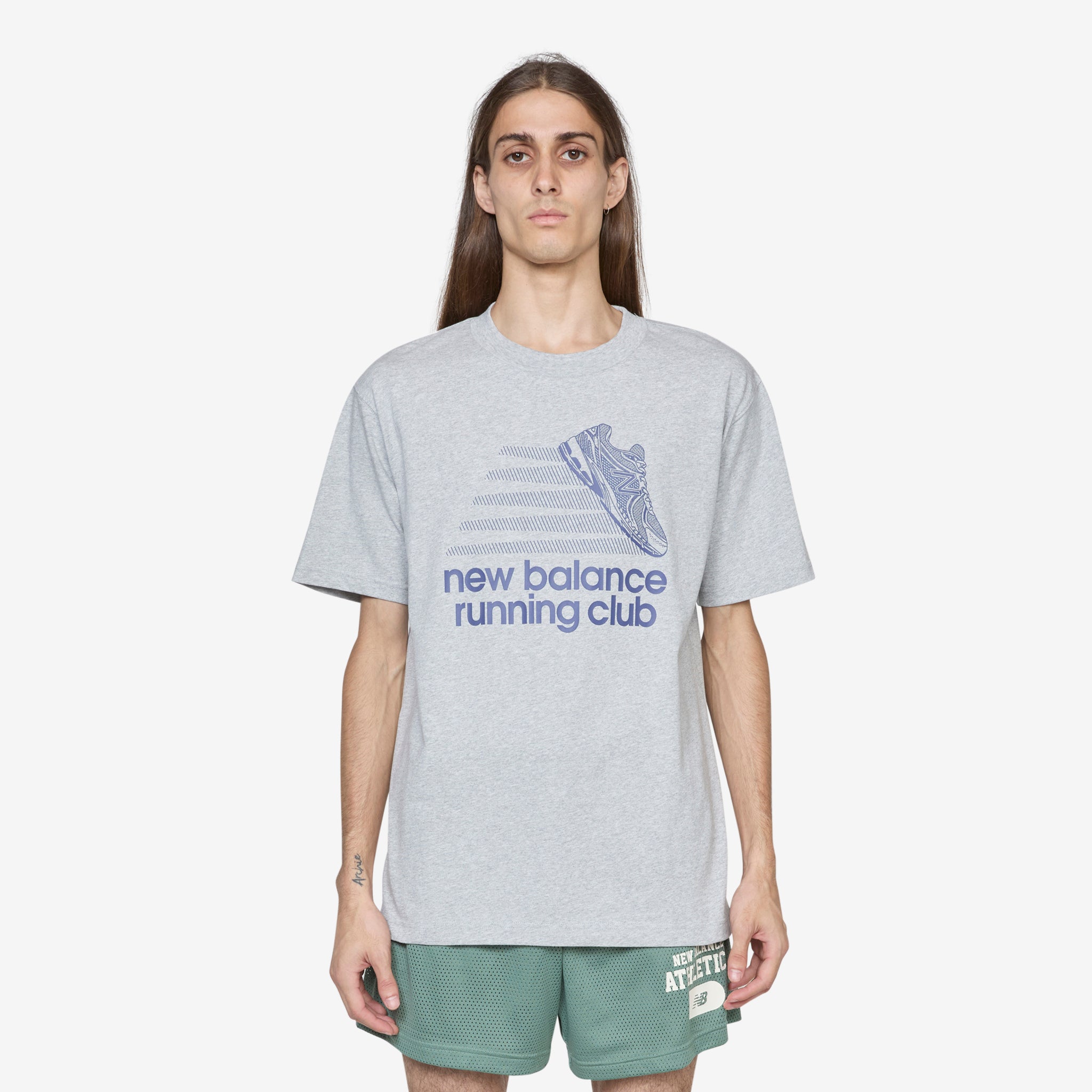 Men's Athletic Running Club T-Shirt - Breathable Grey Workout Tee for Jogging, Gym & Casual Wear