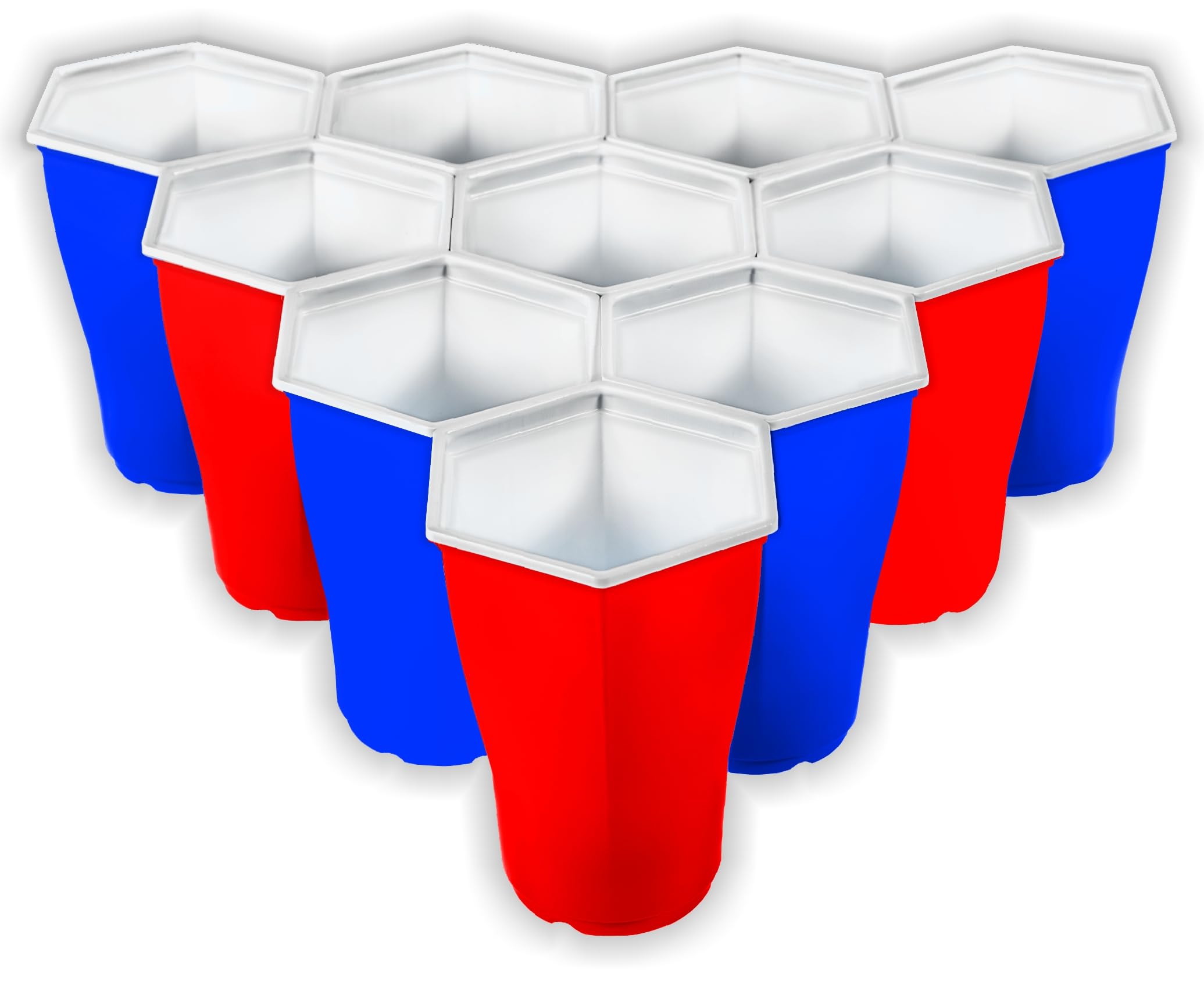 HEXCUP - Reusable Party Pong Cup Set with 22 Cups, 3 Balls & Plastic Game Card - Perfect for Beer Pong, College Parties & Outdoor Games - Durable & Eco-Friendly Drinking Cups for Adults
