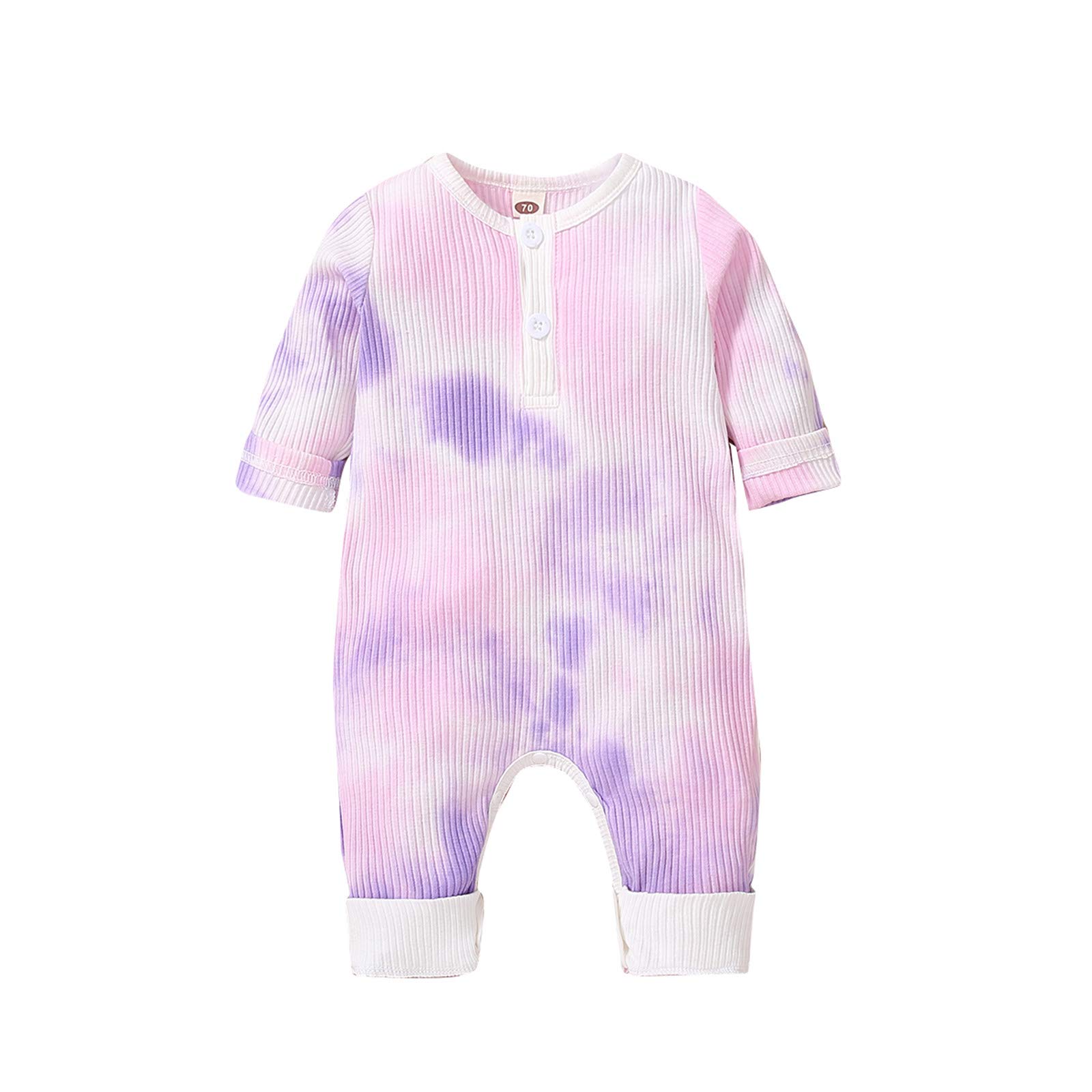 Girls Baby Jumpsuit & Boys Romper Clothes - Long Sleeve Tie-Dye Rainbow Infant Romper Outfits for Playtime, Photo Shoots & Special Occasions