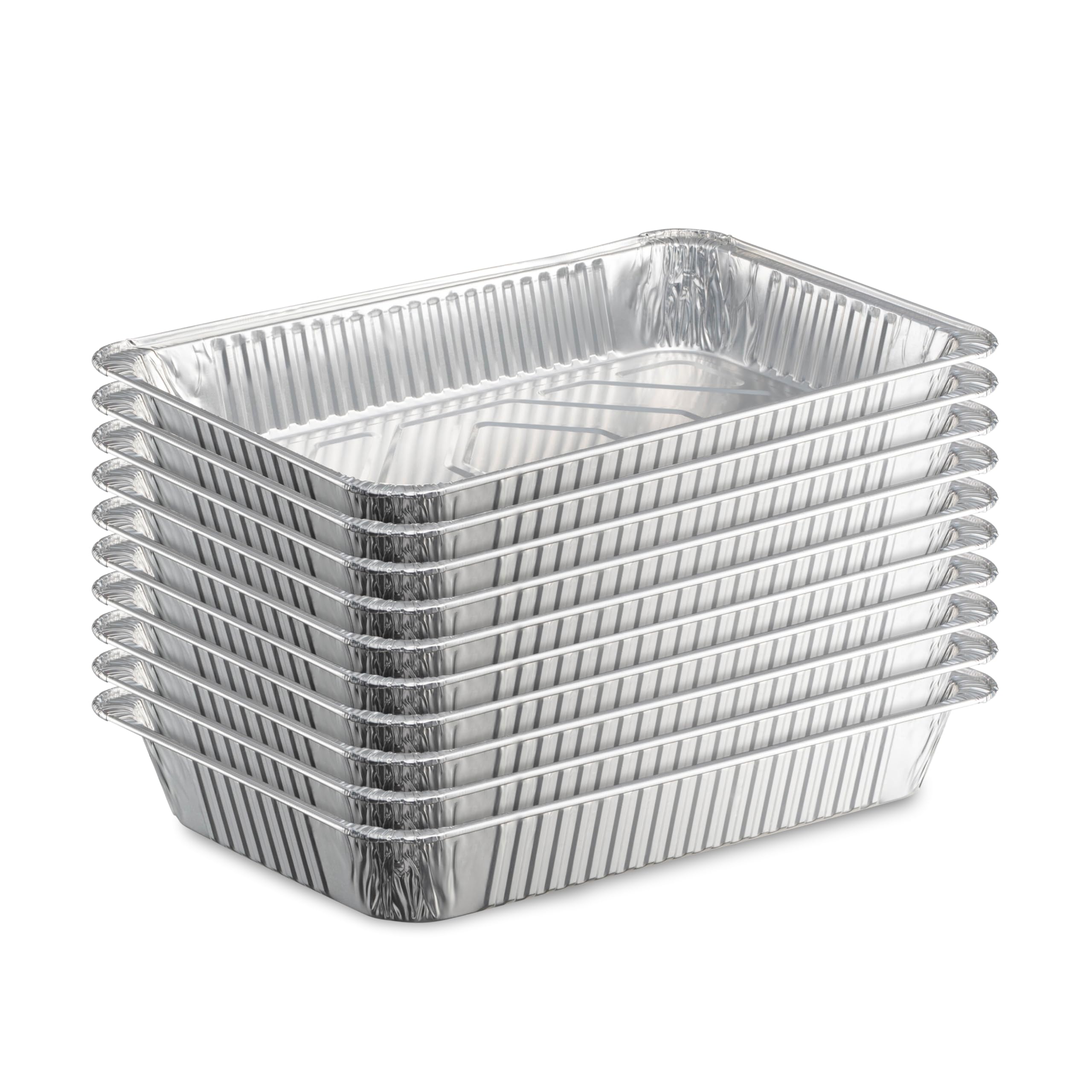 Tiger Chef 21x13 Inch Aluminum Foil Pans - Heavy Duty Full Size Steam Table Pans with Recipe Card - Disposable Baking Pans for Catering, Restaurants & Home Cooking (Pack of 25) - Perfect for Meal Prep, Party Serving & Food Storage
