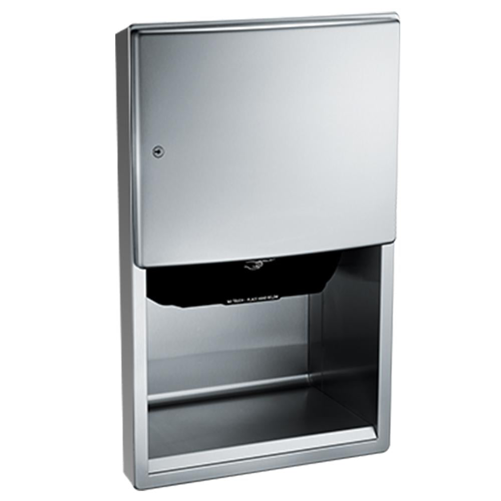 ASI 204523AC 6 Roval Automatic Roll Paper Towel Dispenser - Semi-Recessed Satin Finish for Restrooms, Kitchens & Commercial Use