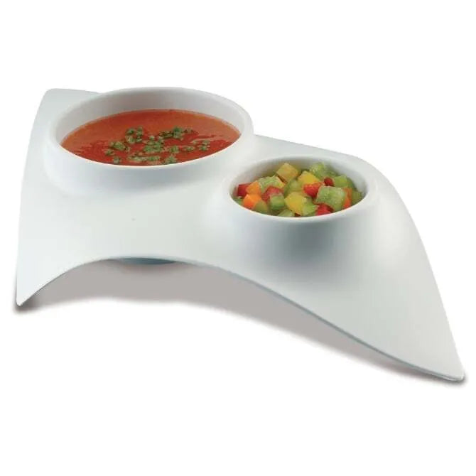 Double Tasting Bowl Set - Premium Ceramic Appetizer Bowls for Gourmet Snacks, Dips & Sauces - Perfect for Parties, Wine Tastings & Entertaining Guests
