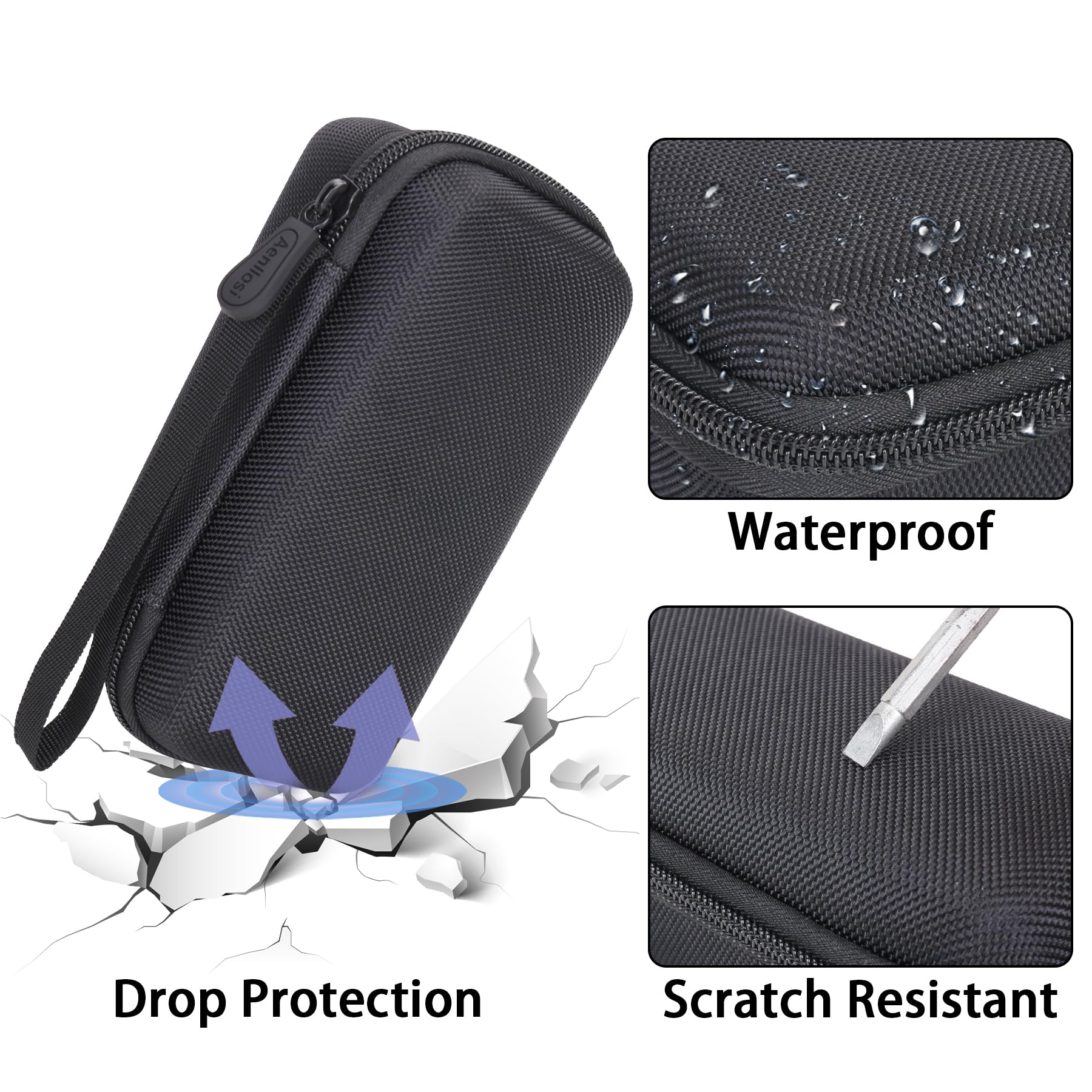 Aenllosi Hard Carrying Case for Rode Wireless ME & Wireless GO II Microphone - Durable Protective Storage Box for Rode Wireless ME Clip & Wireless GO II Dual Channel Digital Wireless Mic System (Black) - Perfect for Travel, Studio & Field Recording