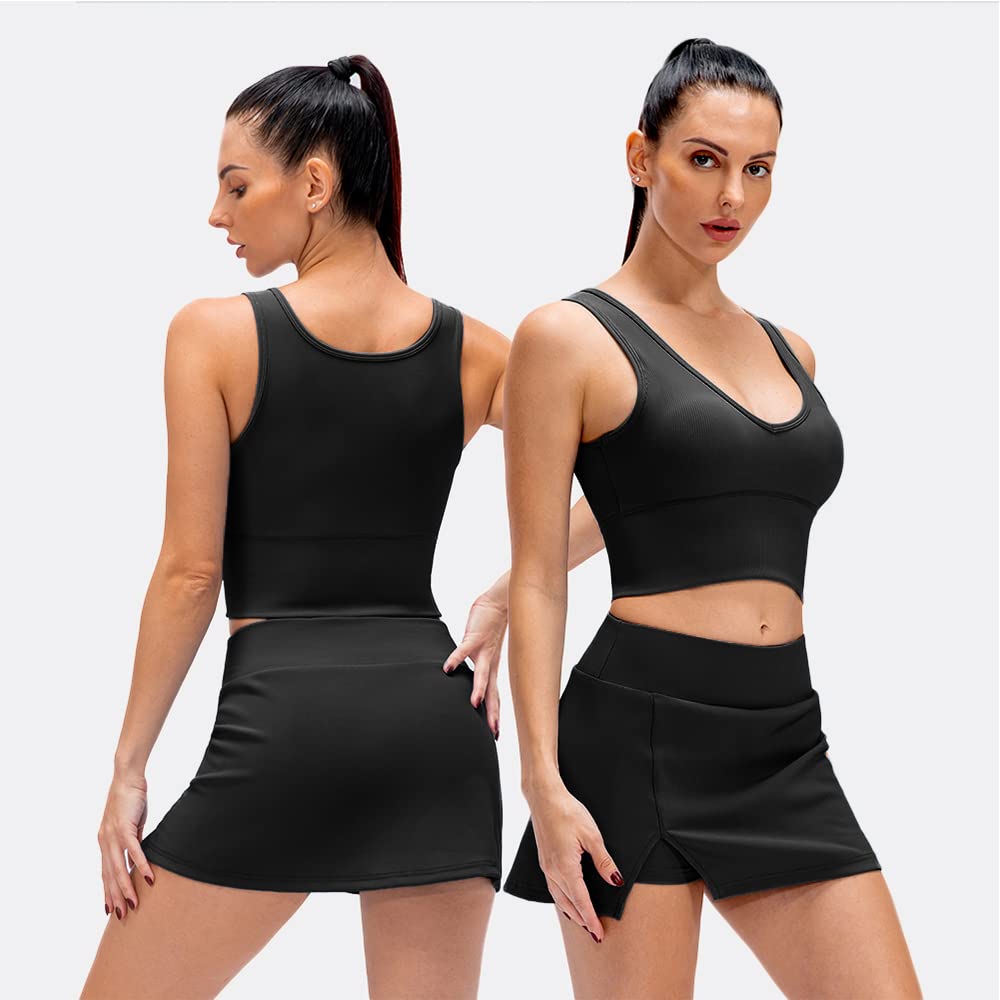 Women's Reversible Ribbed Workout Crop Tank Top - Sleeveless Yoga Shirt for Summer | Perfect for Gym, Running & Casual Wear