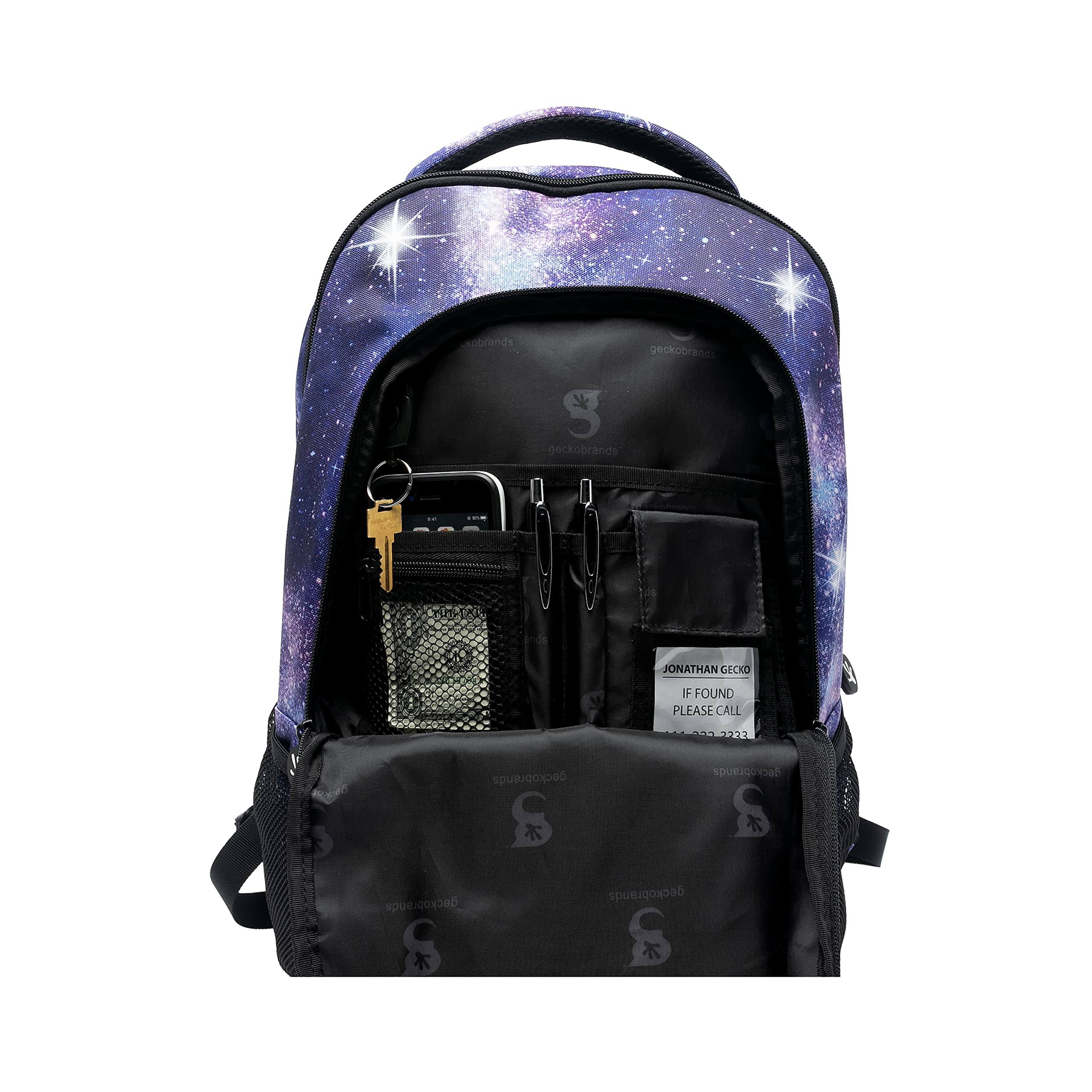 Geckobrands Ambition Backpack Galaxy - Durable Laptop Backpack for Men & Women, Perfect for Work, Travel & College | Water-Resistant Bookbag with USB Charging Port & Spacious Compartments | Ideal for Commuting, Business Trips & Campus Life