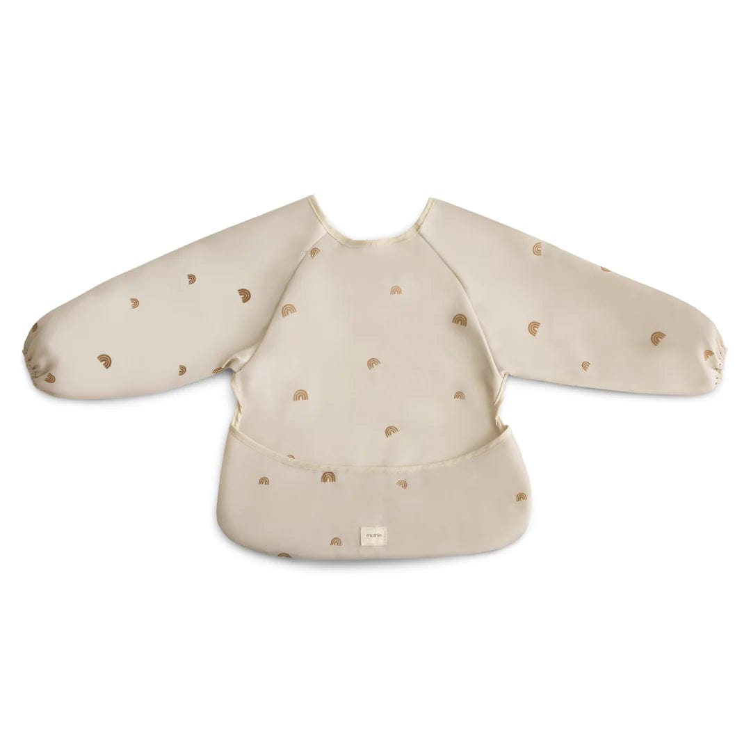 Mushie Long Sleeve Baby Bib - Soft Organic Cotton Drool Bibs for Infants & Toddlers - Perfect for Feeding, Teething, and Messy Playtime