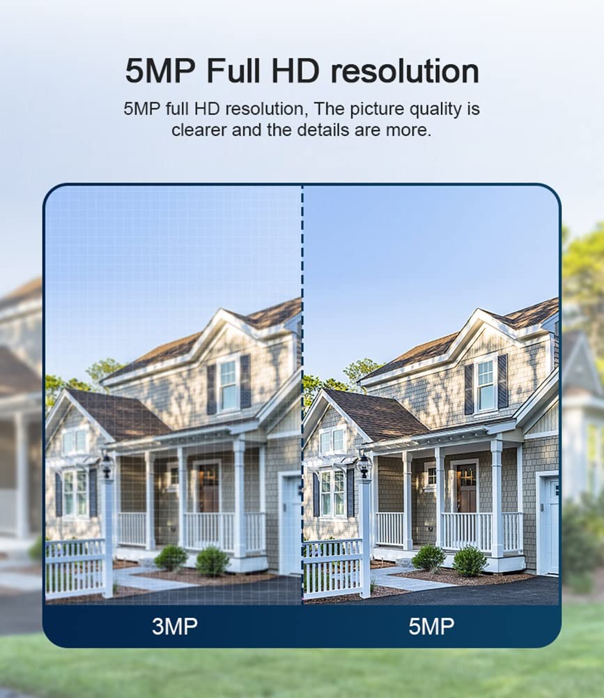 5MP Outdoor Security Camera with Floodlights - Motion-Activated Home Surveillance System, 2-Way Audio & Auto Night Vision, IP66 Waterproof for Backyard, Garage & Front Door Protection (Works with Alexa/Google Assistant) - Perfect for 24/7 Home Security and Property Monitoring