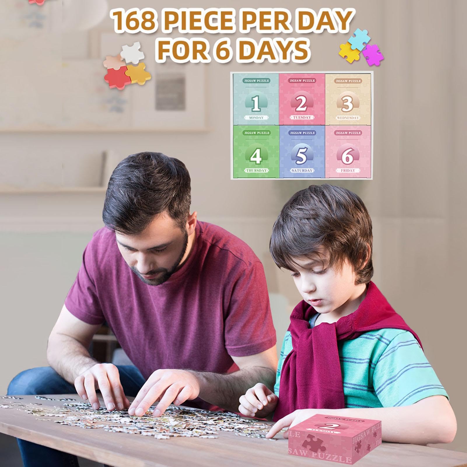 2024 Puzzle Advent Calendar - Christmas Countdown Calendar with Daily Puzzle Toys for Kids & Adults | Perfect Holiday Gift for Birthdays, Christmas & Family Fun