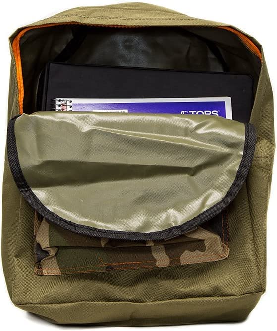 Everest Basic Color Block Backpack - Olive Camo Hiking Backpack for School, Travel & Outdoor Adventures | Durable Water-Resistant Daypack for Men & Women