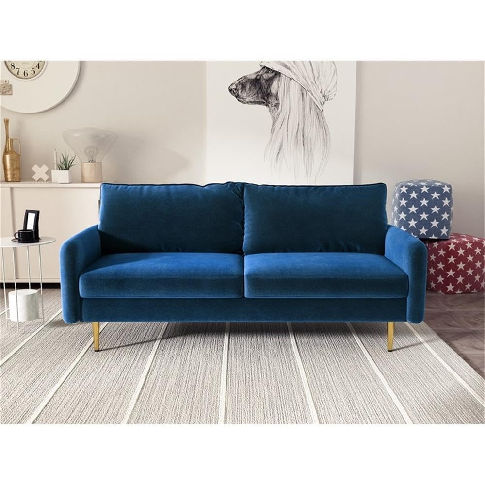 Almor Velvet Living Room Sofa in Space Blue – Luxurious Comfort for Modern Homes | Perfect for Lounging, Entertaining & Relaxing