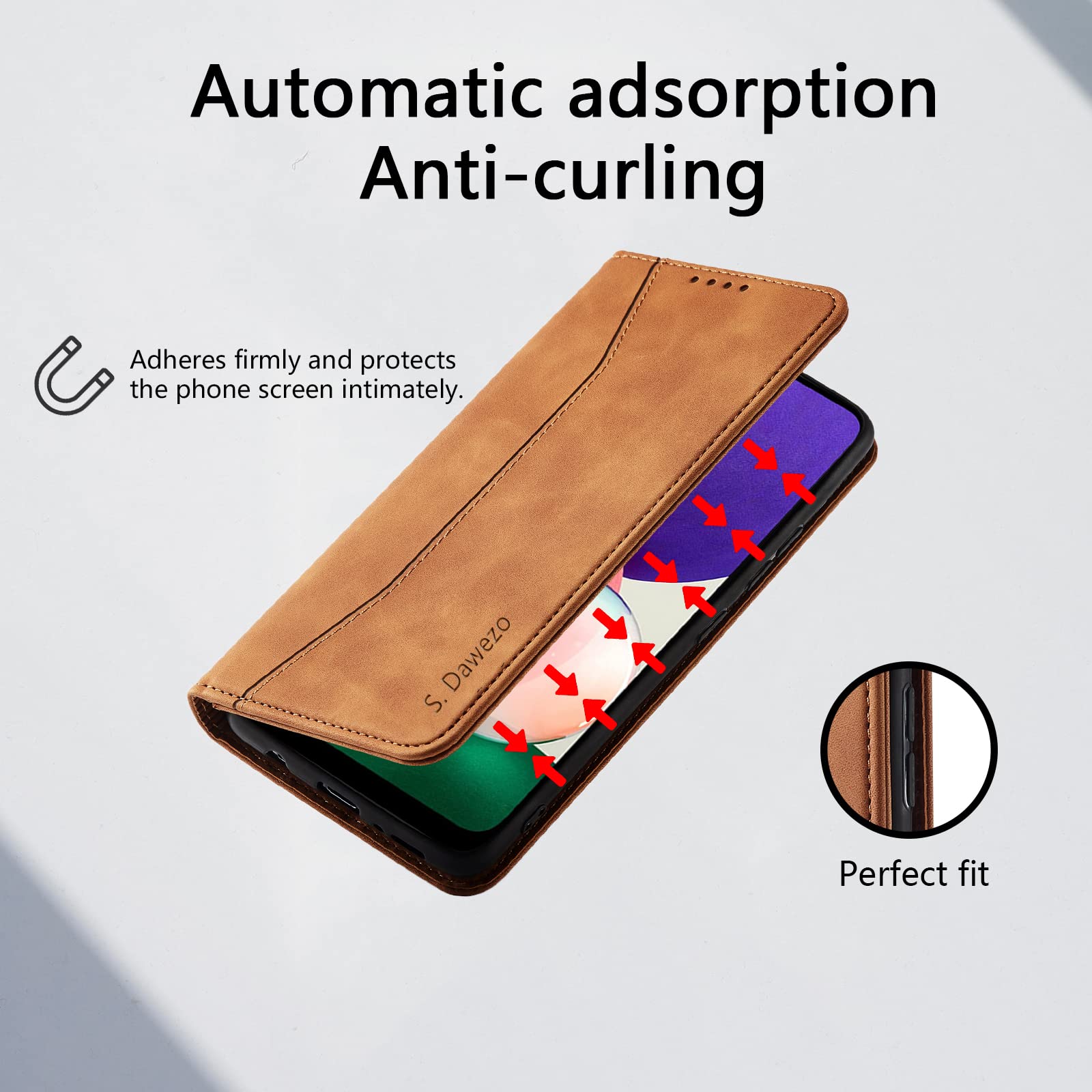 Premium Magnetic Matte Leather Flip Cover for iPhone 13 Pro - Shockproof Wallet Case with Card Slot & Stand Function | Full Protection Brown Leather Phone Case | Perfect for Work, Travel & Everyday Use