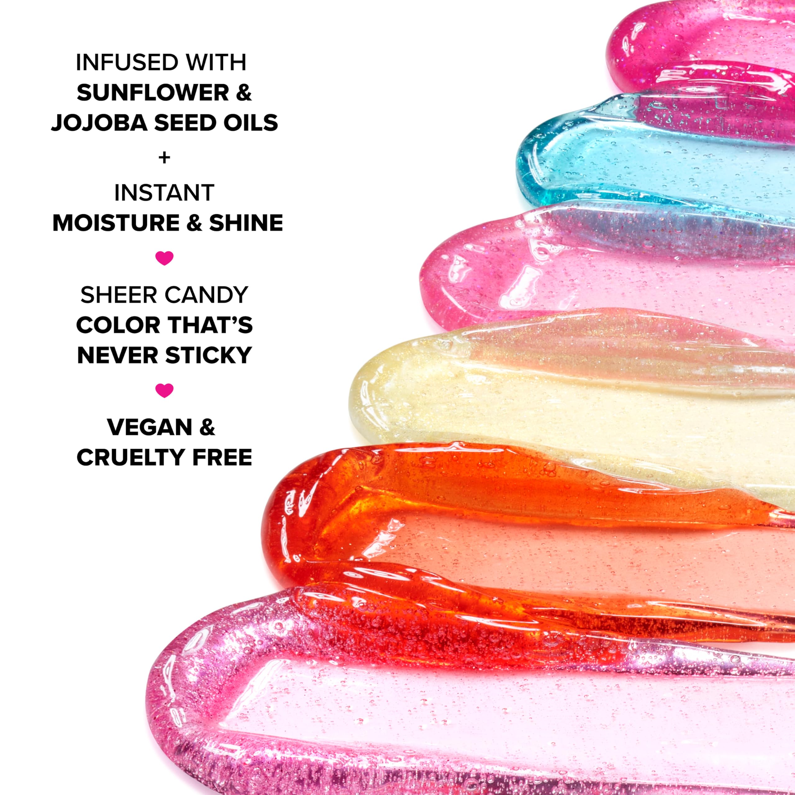 Too Faced Kissing Jelly Lip Oil Gloss - Hydrating & Shiny Lip Gloss with Sunflower & Jojoba Oils, 0.15 fl oz | Perfect for Daily Moisture & Natural Makeup Looks