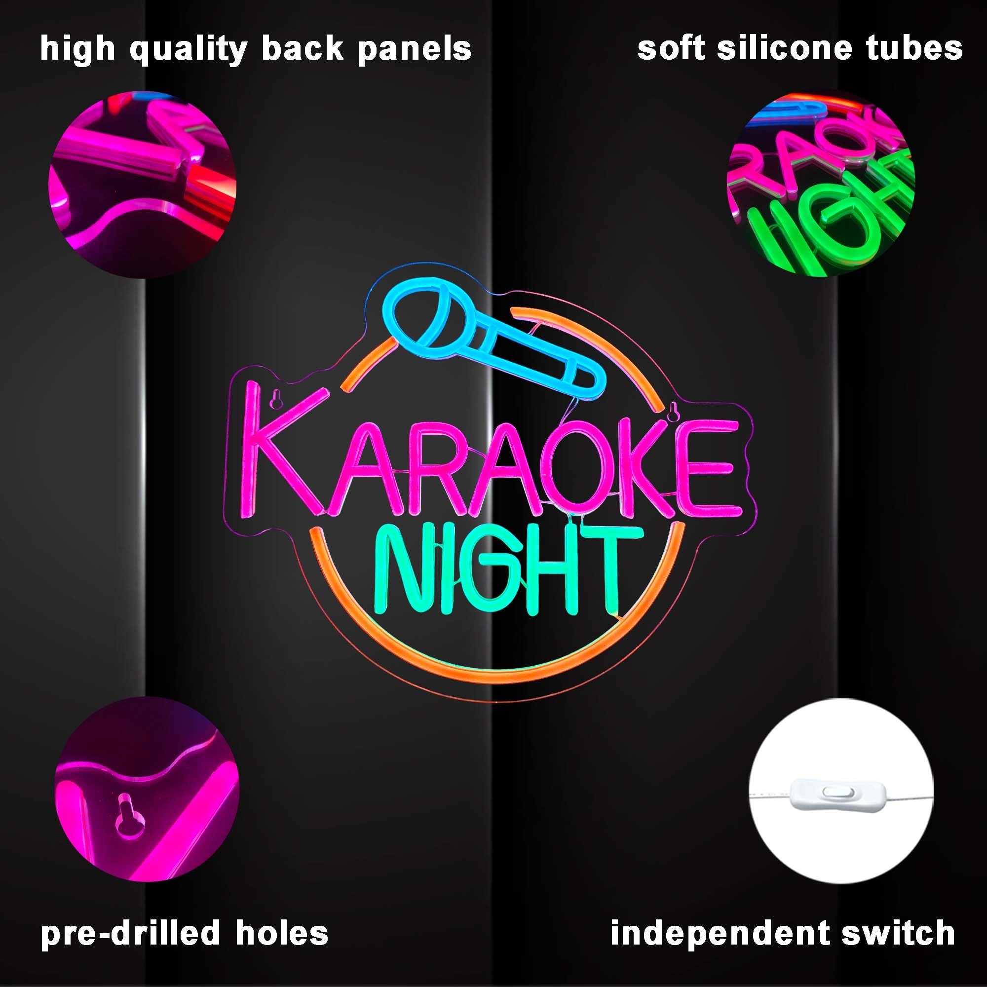 Dracey Karaoke Neon Sign - USB Powered LED Wall Light for Bar, Game Room & Man Cave - Perfect for Karaoke Party, Birthday & Pub Decor - Enhance Your Home Entertainment & Nightlife Ambiance