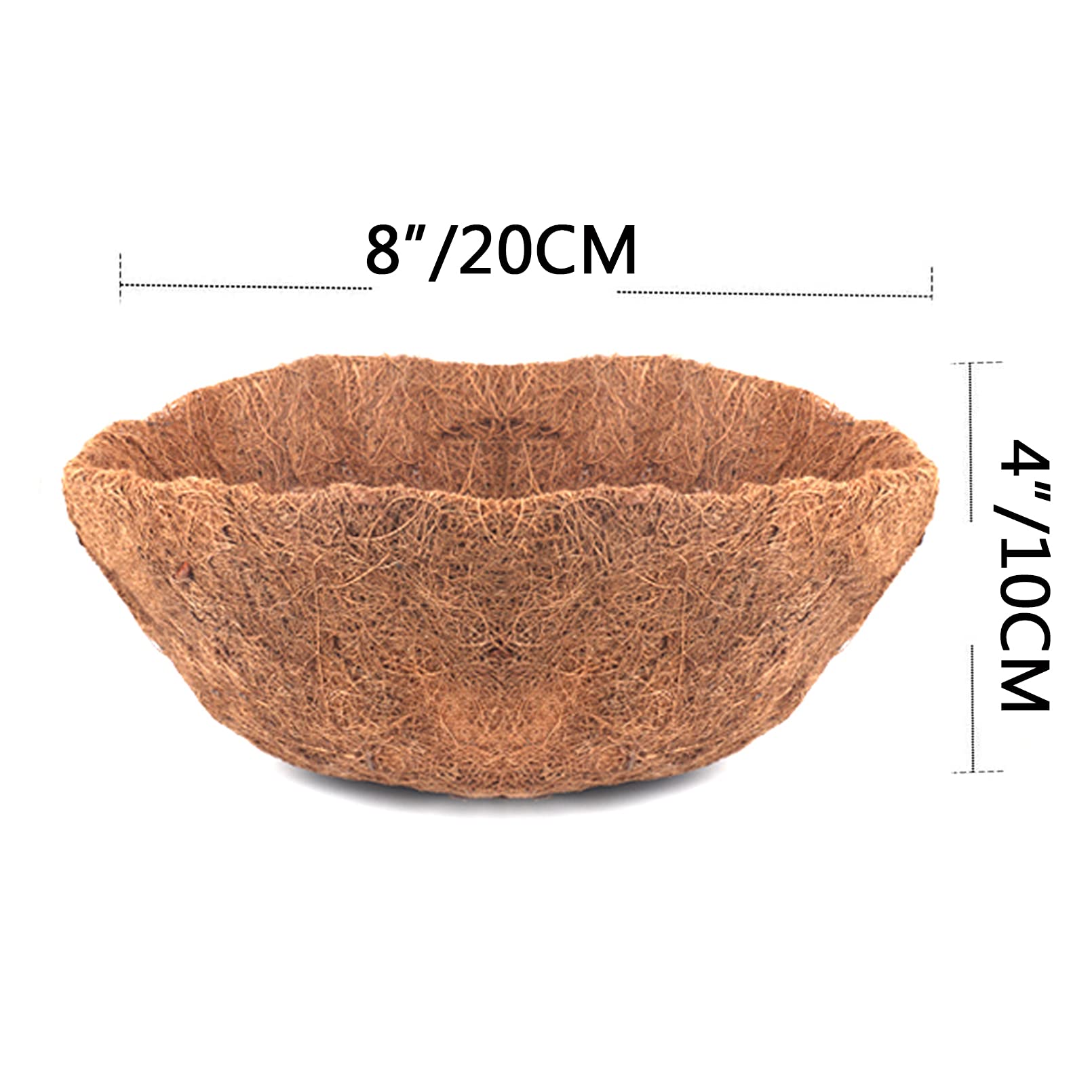 2-Pack Round Coconut Fiber Planter Liners - 8/10/12/14/16 Inch Coco Coir Basket Liners for Hanging Planters, Flower Pots & Garden Planters - Natural Eco-Friendly Plant Liner for Indoor/Outdoor Decor
