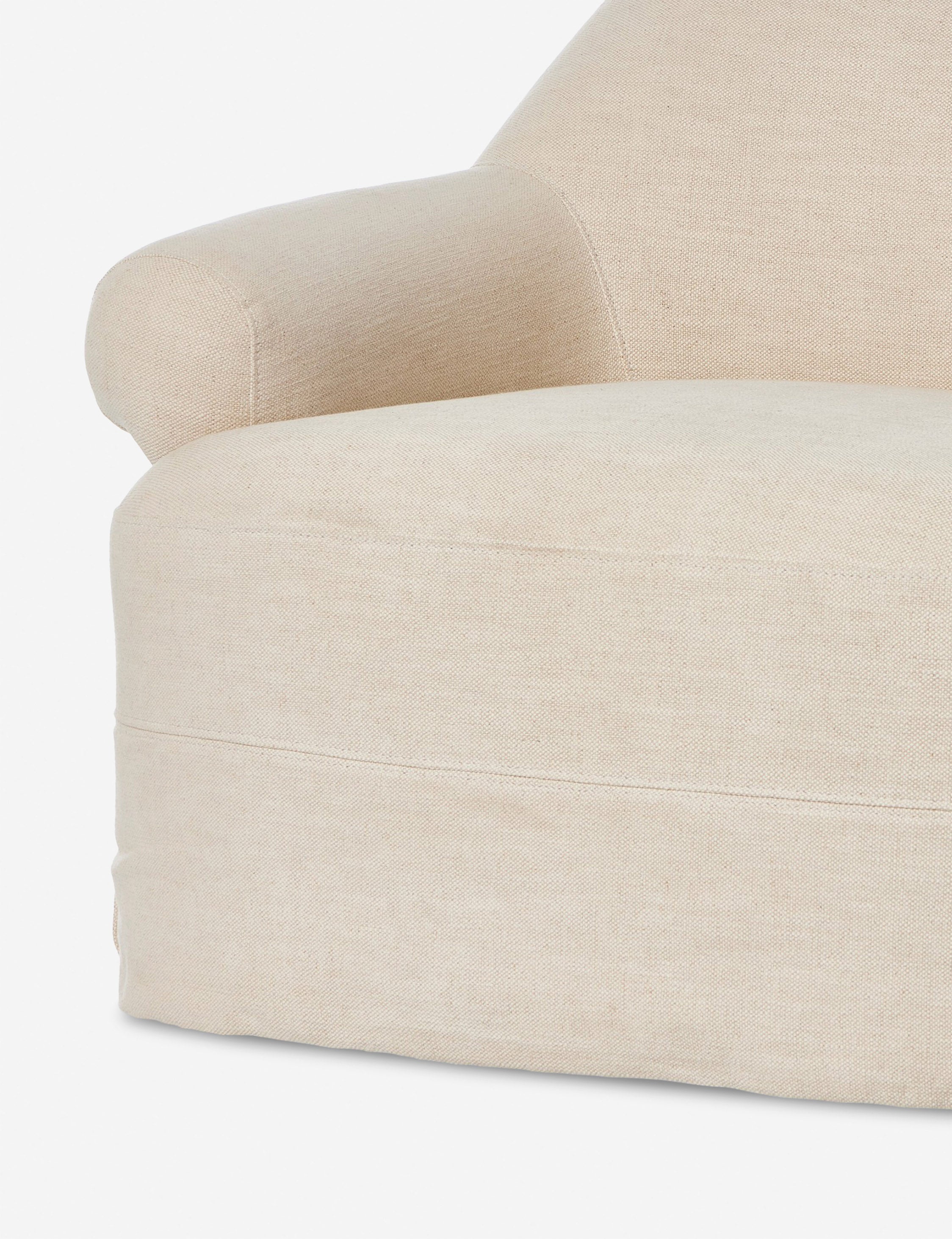 Arden Slipcover Swivel Chair by Amber Lewis x Four Hands - Modern Upholstered Accent Chair with 360° Rotation for Living Room, Bedroom & Office